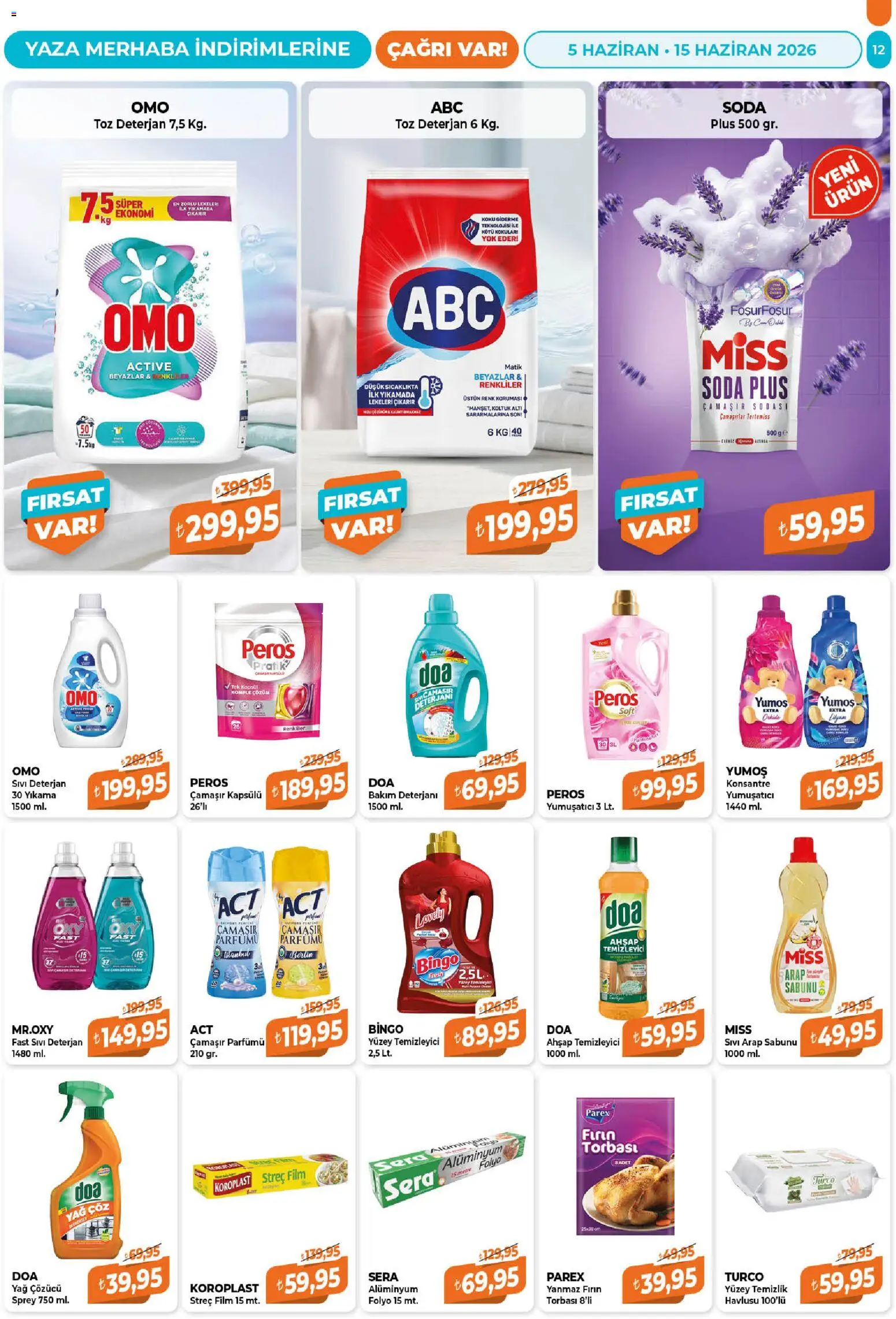 Çağrı Market Katalog - 05.06.2026 tarihinden itibaren geçerlidir | Sayfa: 12 | Ürünler: Arap sabunu, Koltuk, Yumuşatıcı, Fırın