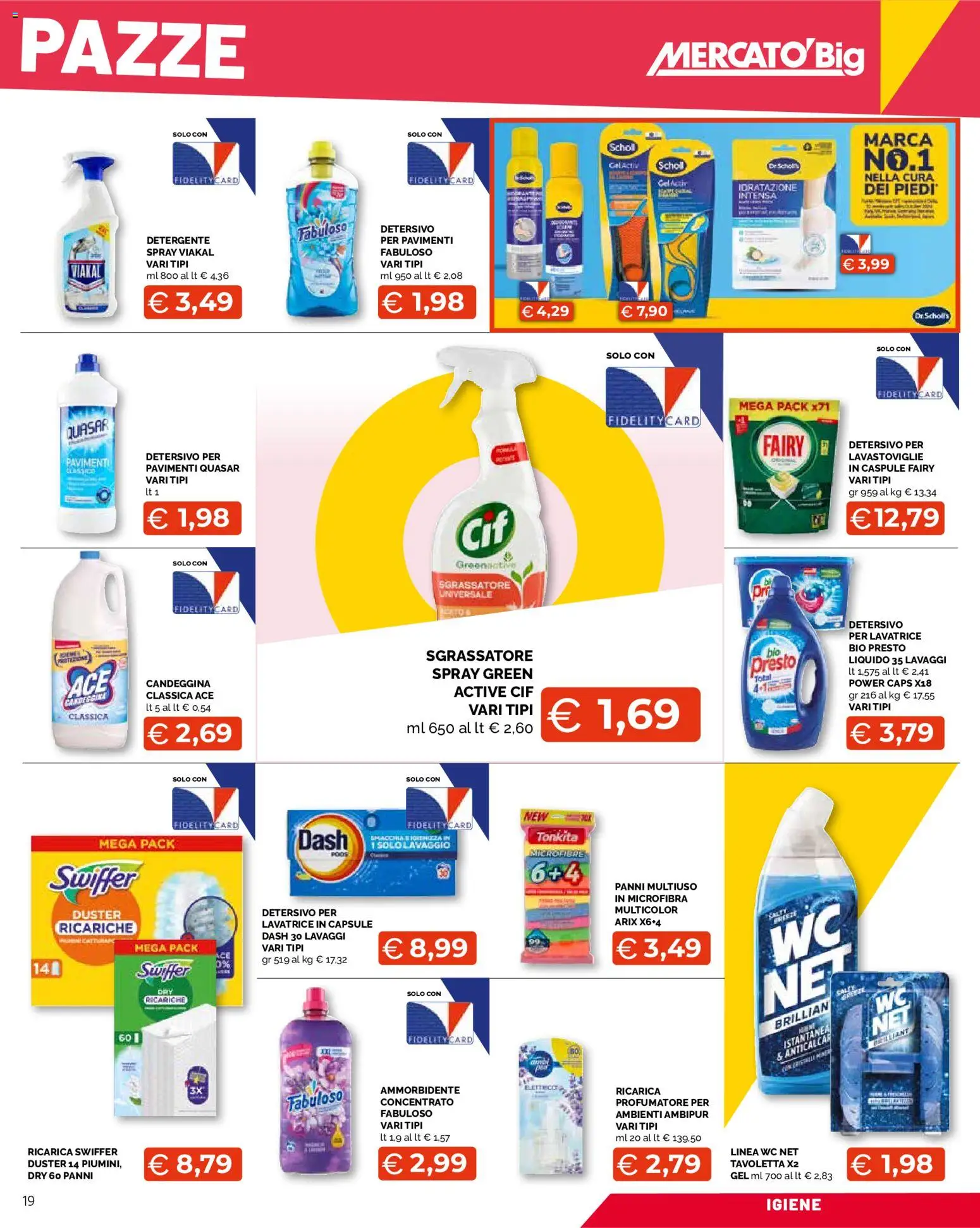 Volantino Mercatò del 24/08/2026 | Pagina: 19 | Prodotti: Sgrassatore, Lavatrice, Lavastoviglie, WC
