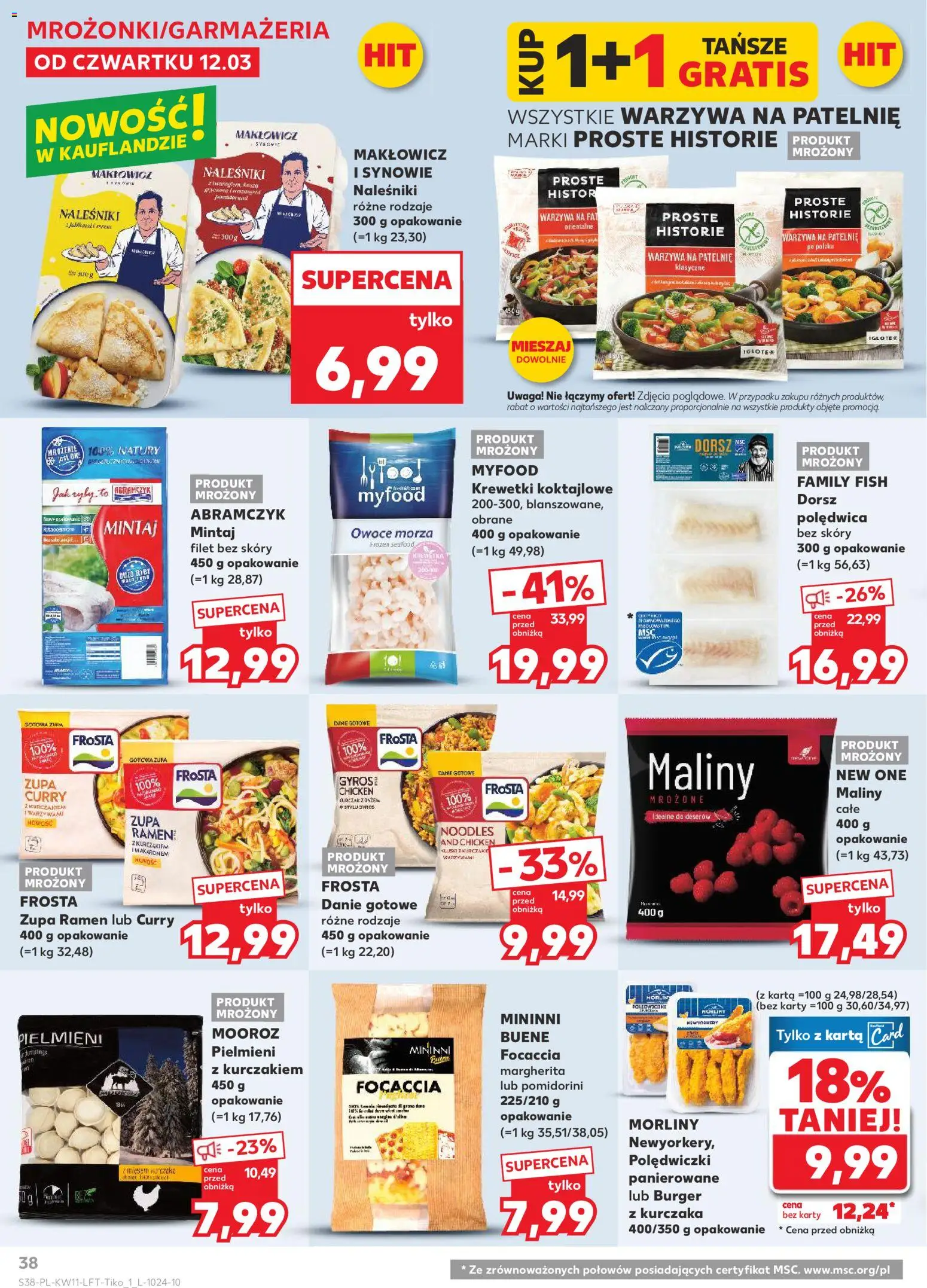 Kaufland Polsko leták od 12.03.2026 | Strana: 38 | Produkty: Burger, Ryby, Maliny, Filet