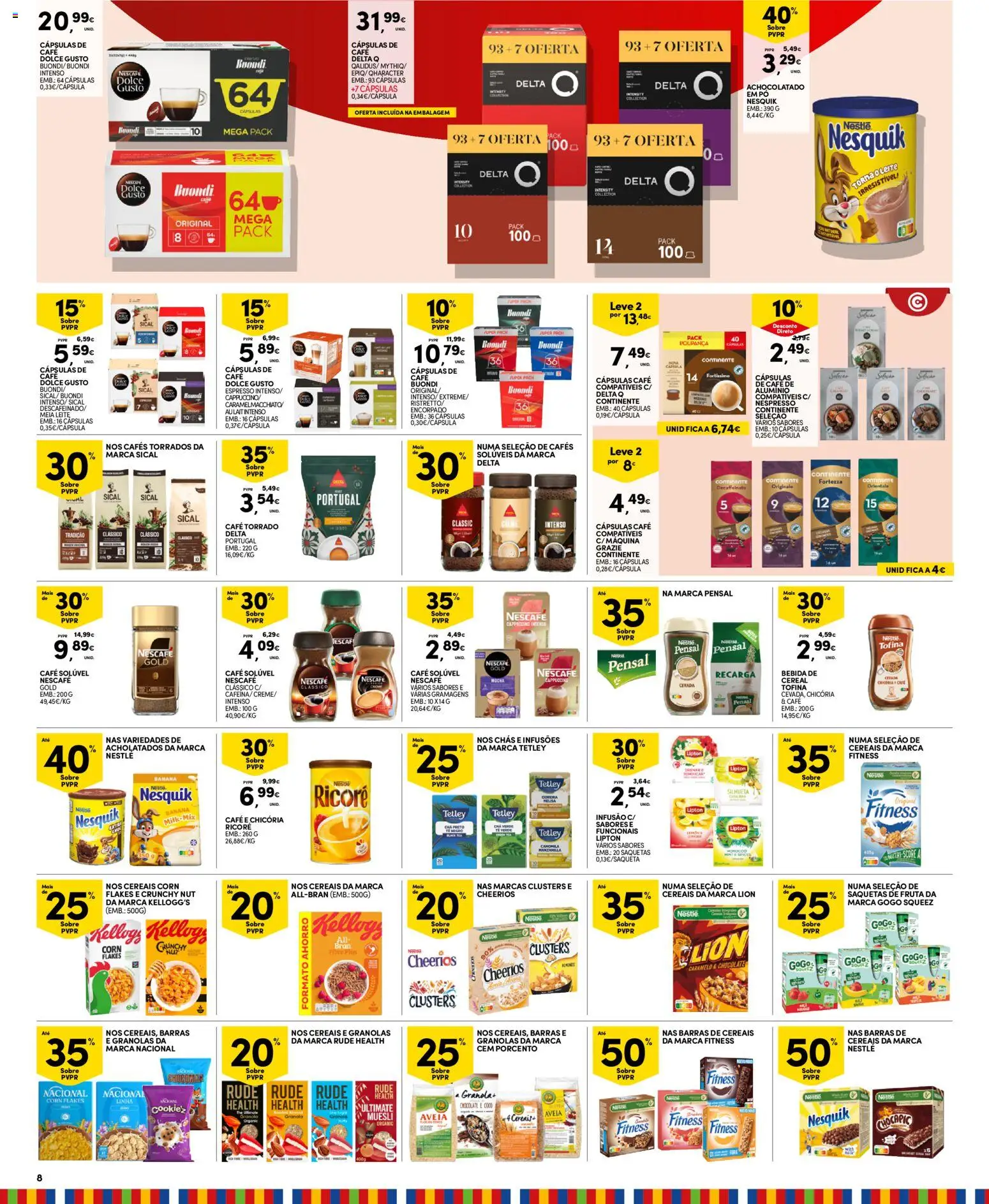 Continente Madeira │ válido de 05.05.2026 | Página: 8 | Produtos: Banana, Barras de cereais, Cafe buondi, Cereais
