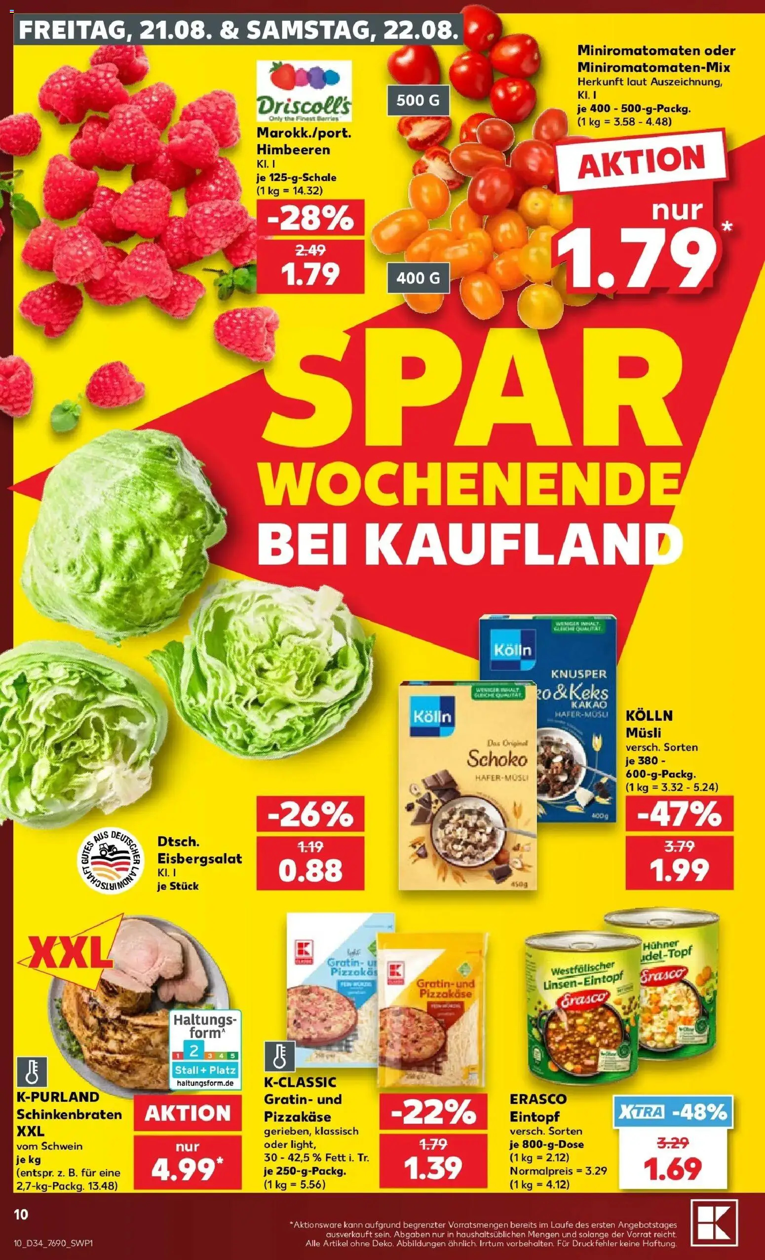 Prospekt Kaufland ab 20.08.2026 » Angebote Online zum Blättern | Seite: 10 | Produkte: Musli, Himbeeren, Kolln musli, Eisbergsalat