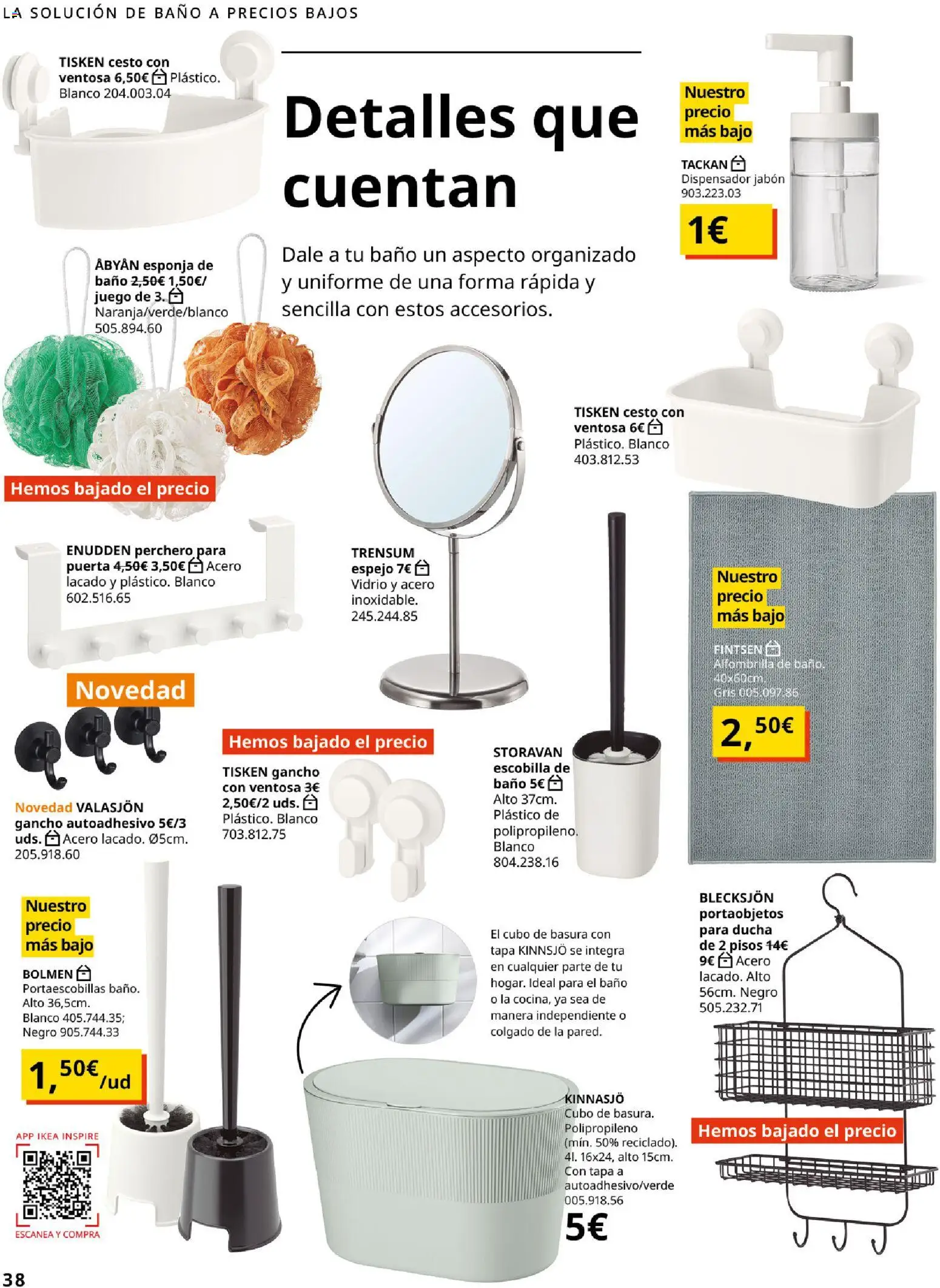IKEA - Precios bajos │ válido desde el 13.04.2026 | Página: 38 | Productos: Jabón, Alfombrilla, Dispensador, Espejo