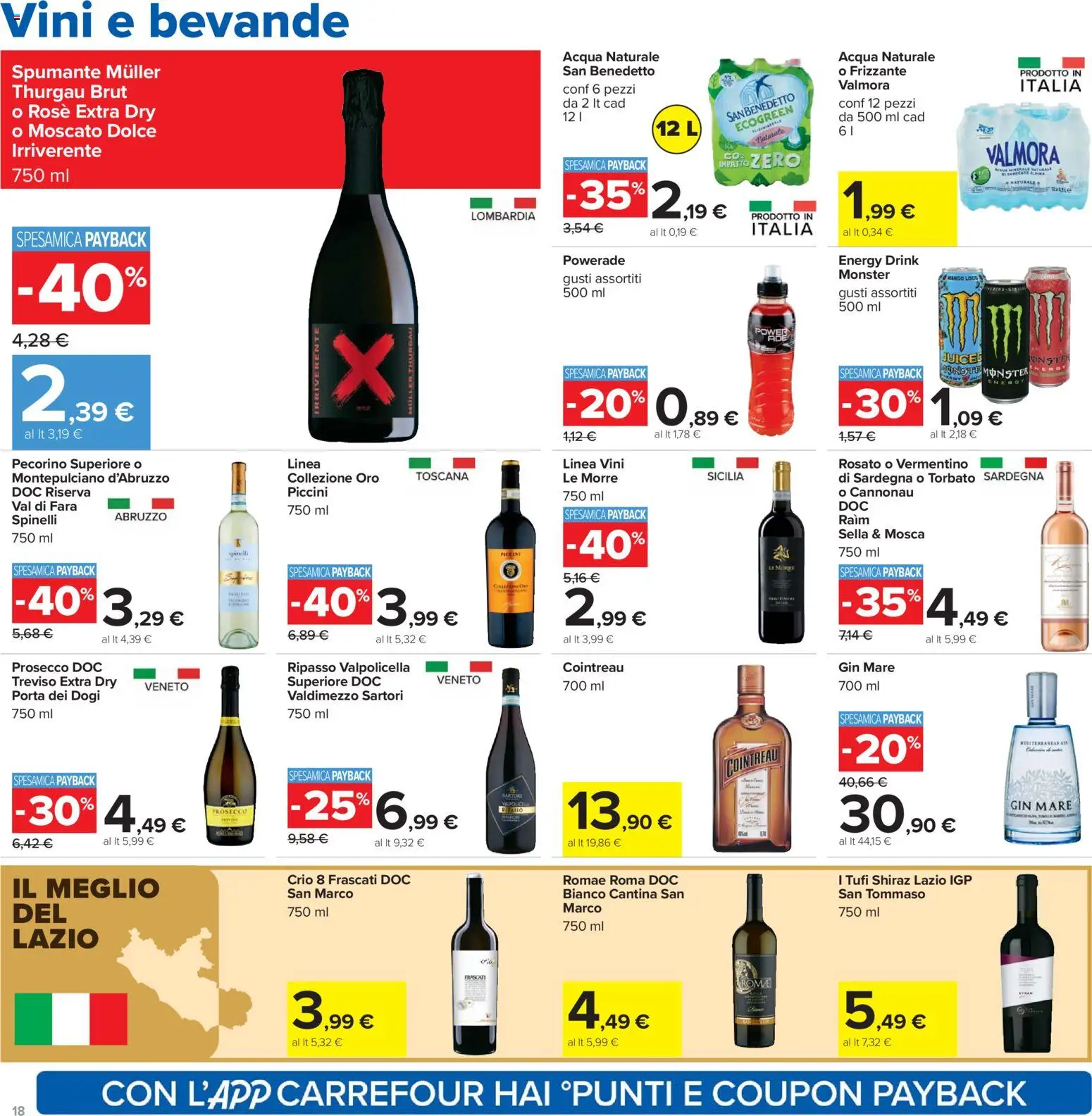 Volantino Carrefour del 21.04.2026 | Pagina: 18 | Prodotti: Acqua, Spumante, Acqua naturale, Pecorino