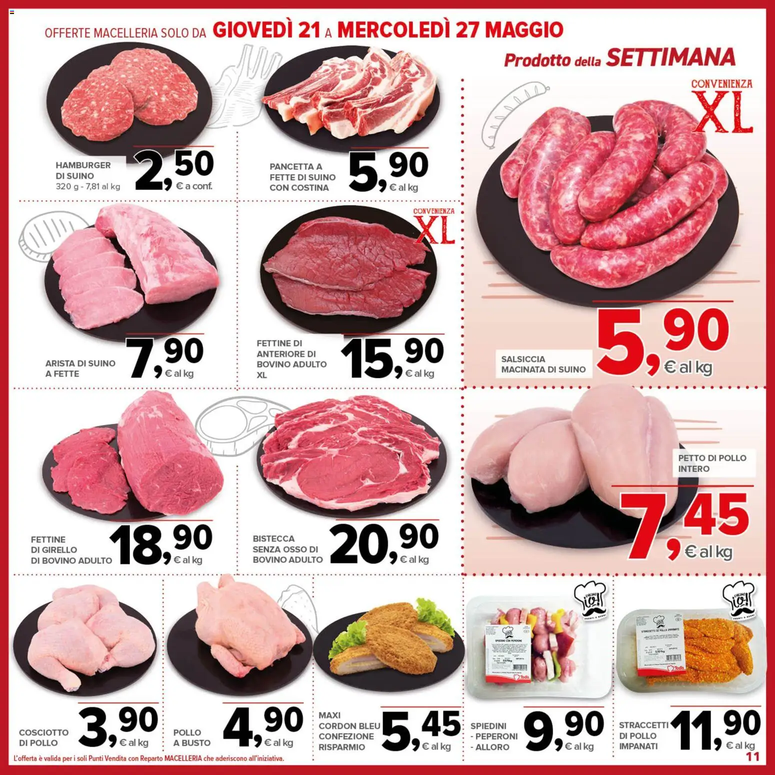 Volantino Todis del 14.05.2026 | Pagina: 11 | Prodotti: Petto di Pollo, Pollo, Salsiccia, Hamburger