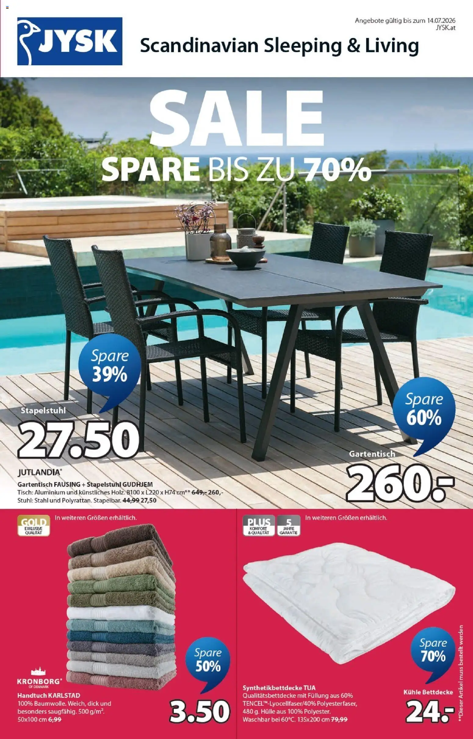 JYSK Prospekt aktuell gültig ab 10.06.2026 | Seite: 1 | Produkte: Hülle, Tisch, Stuhl
