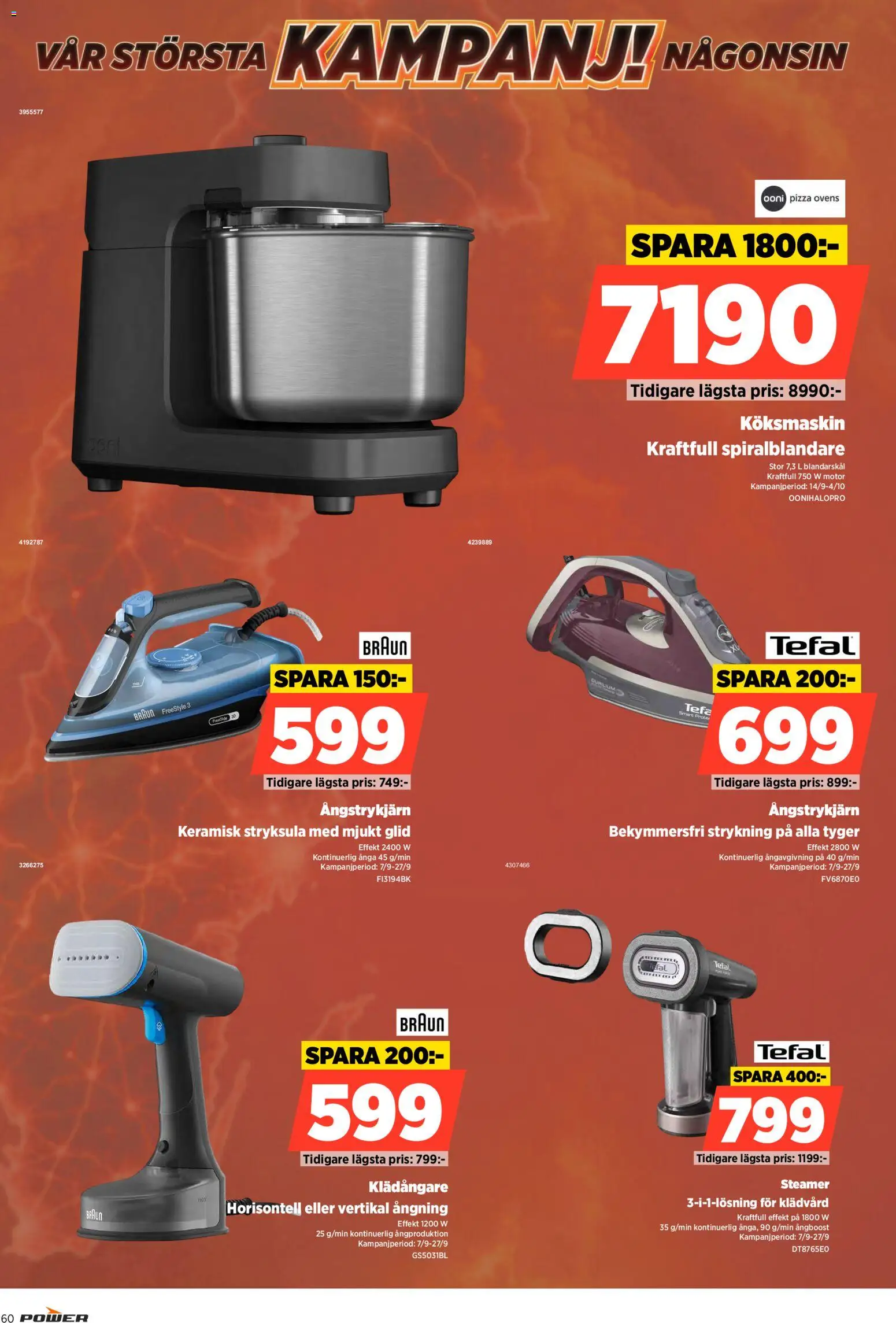 Power reklamblad aktuell från 14/09/2026 | Sida: 60 | Produkter: Pizza