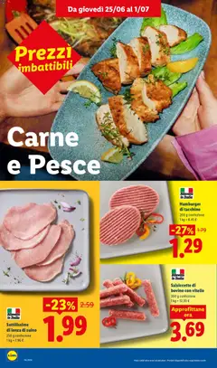 Anteprima del volantino Hamburger di tacchino, Hamburger di tacchino 200 g confezione valido a partire dal 25/06/2026 | Pagina: 8 | Prodotti: Bovino, Pesce, Suino, Vitello