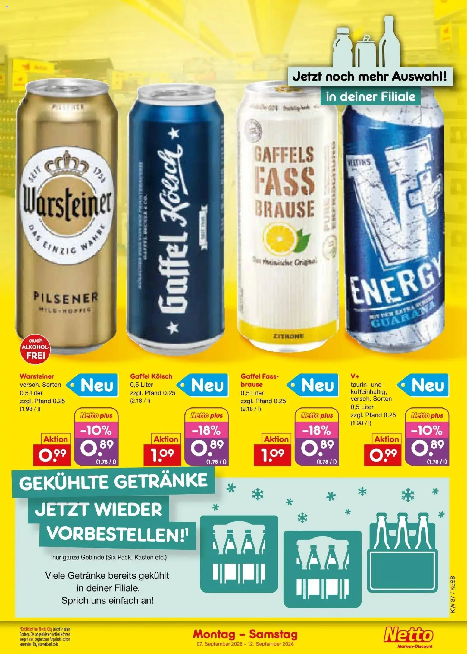 Netto Marken-Discount Prospekt Kruft – gültig ab 07.09.2026 | Seite: 39 | Produkte: Energy, Alkohol, Warsteiner, Zitrone