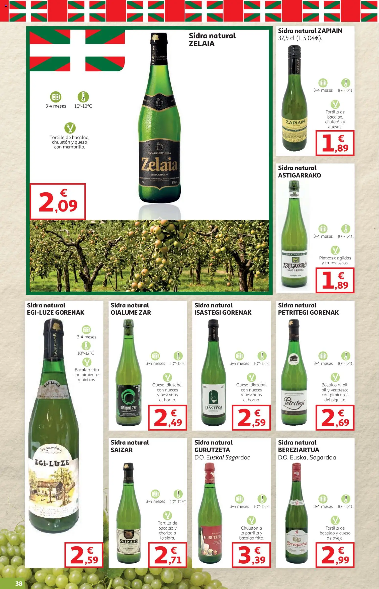 Alcampo - HG Pais Vasco │ válido desde el 08/10/2026 | Página: 38 | Productos: Nueces, Queso, Sidra, Parrilla