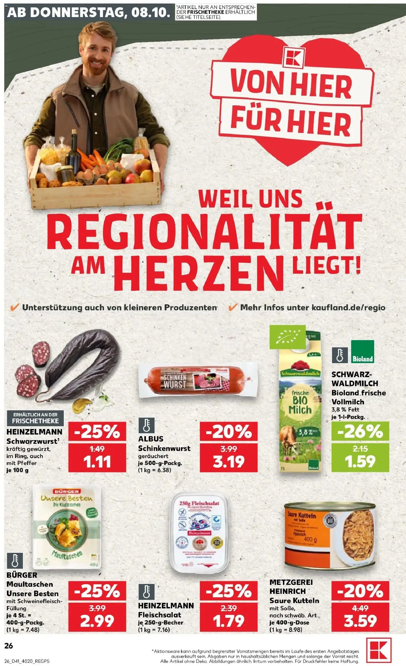 Prospekt Kaufland ab 05.10.2026 » Angebote Online zum Blättern | Seite: 36 | Produkte: Burger, Wurst, Schinken, Schweinefleisch