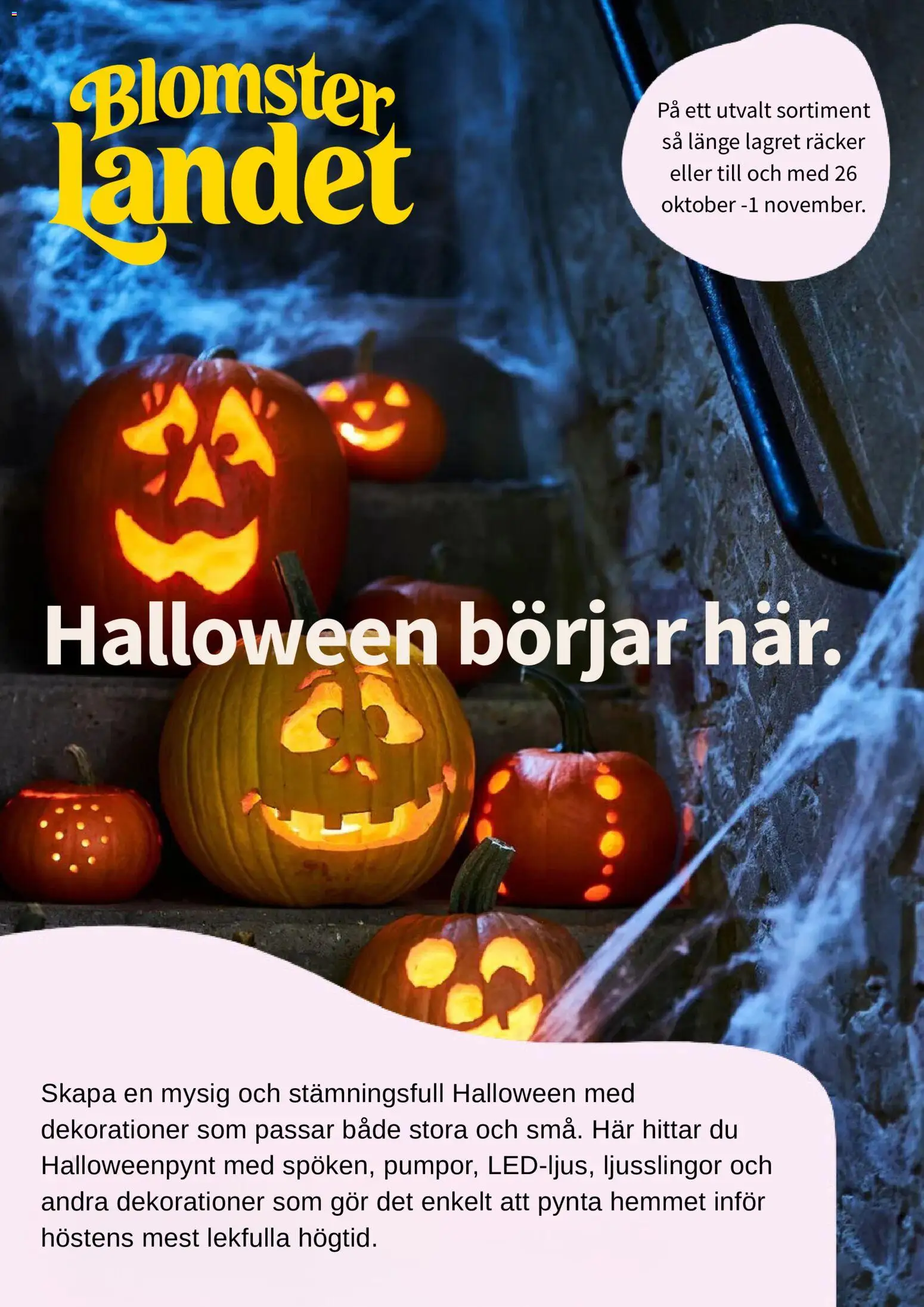 Blomsterlandet reklamblad aktuell från 26/10/2026 | Sida: 1