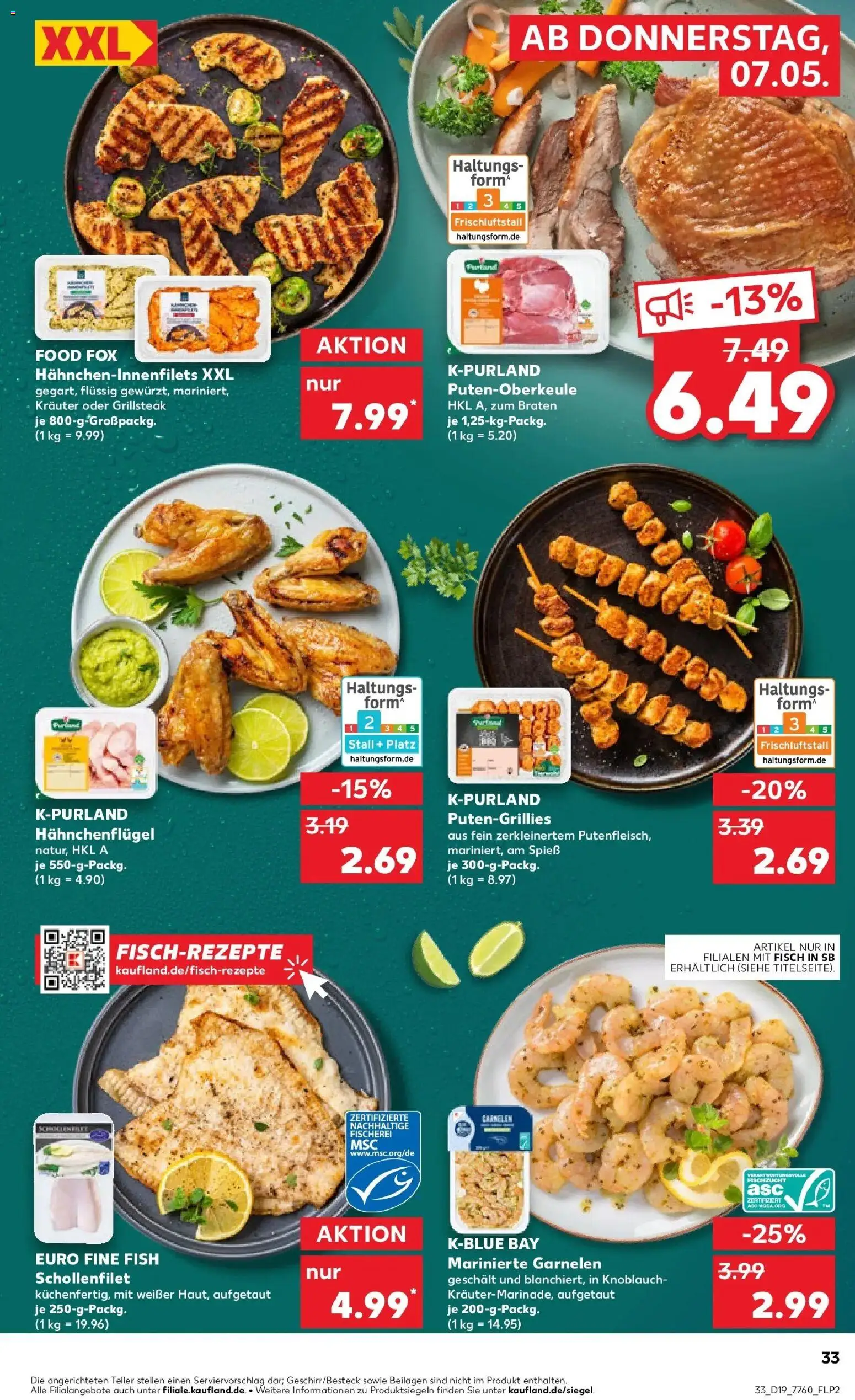 Kaufland Prospekt Landau An Der Isar	 – gültig ab 07.05.2026 | Seite: 33 | Produkte: Garnelen, Fisch, Knoblauch