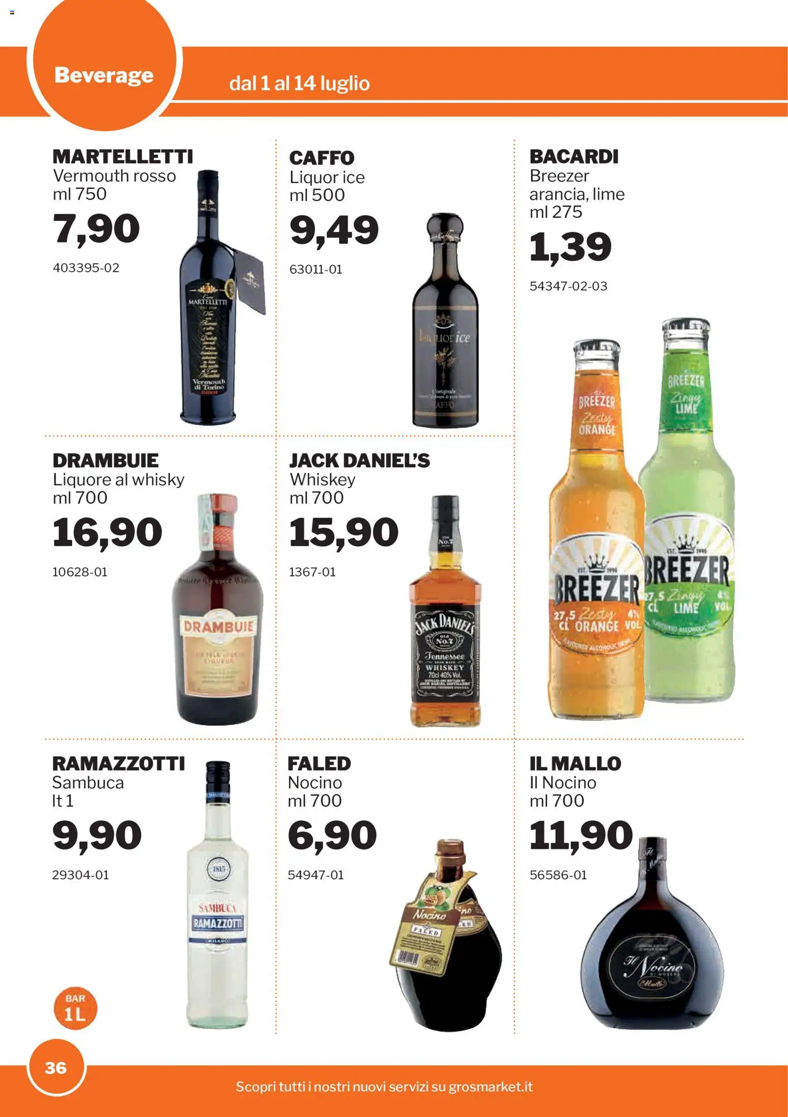 Volantino Sogegross del 01/07/2026 | Pagina: 36 | Prodotti: Whisky, Lime, Liquore