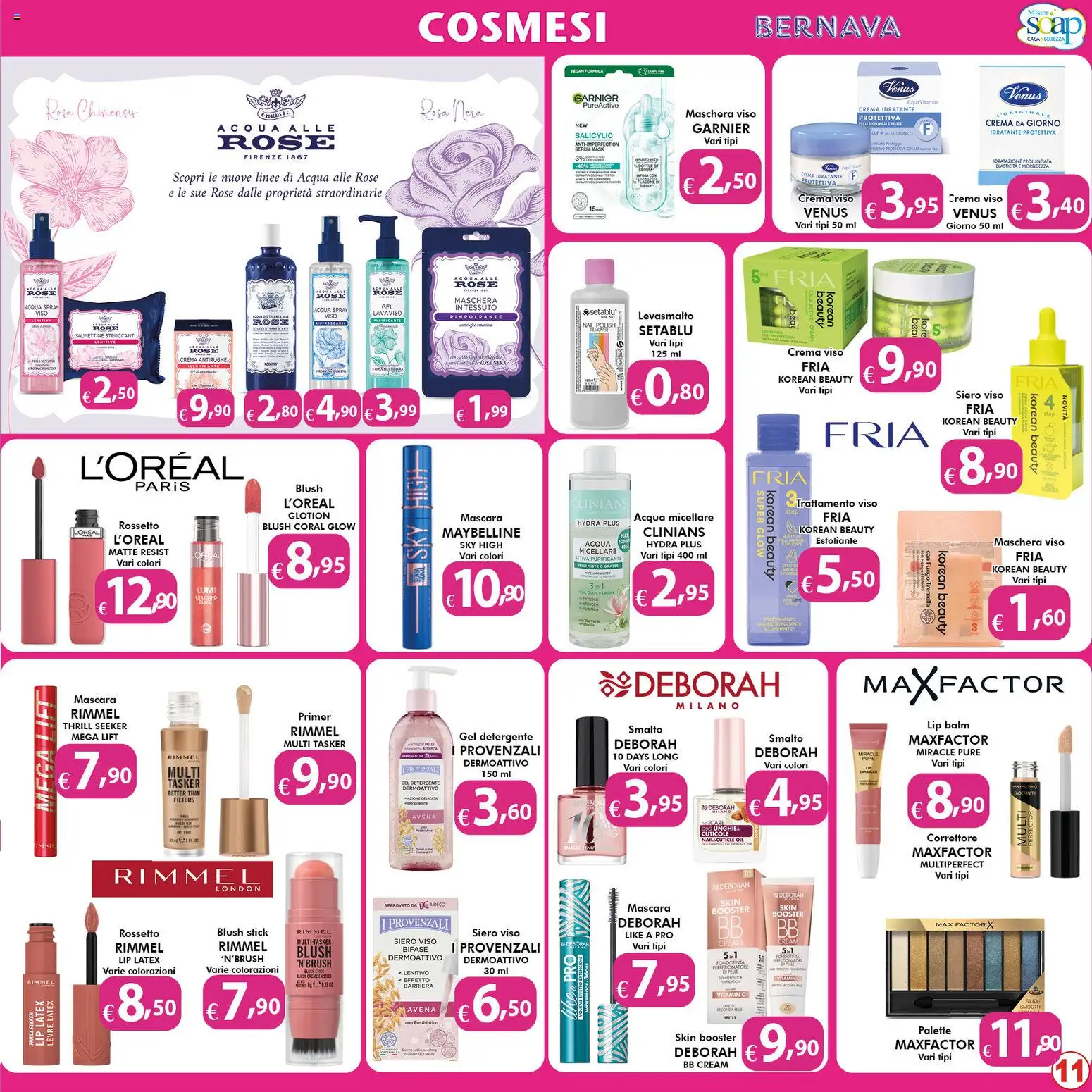 Volantino Bernava del 13/08/2026 | Pagina: 11 | Prodotti: Acqua micellare, Maschera viso, Crema viso, Correttore