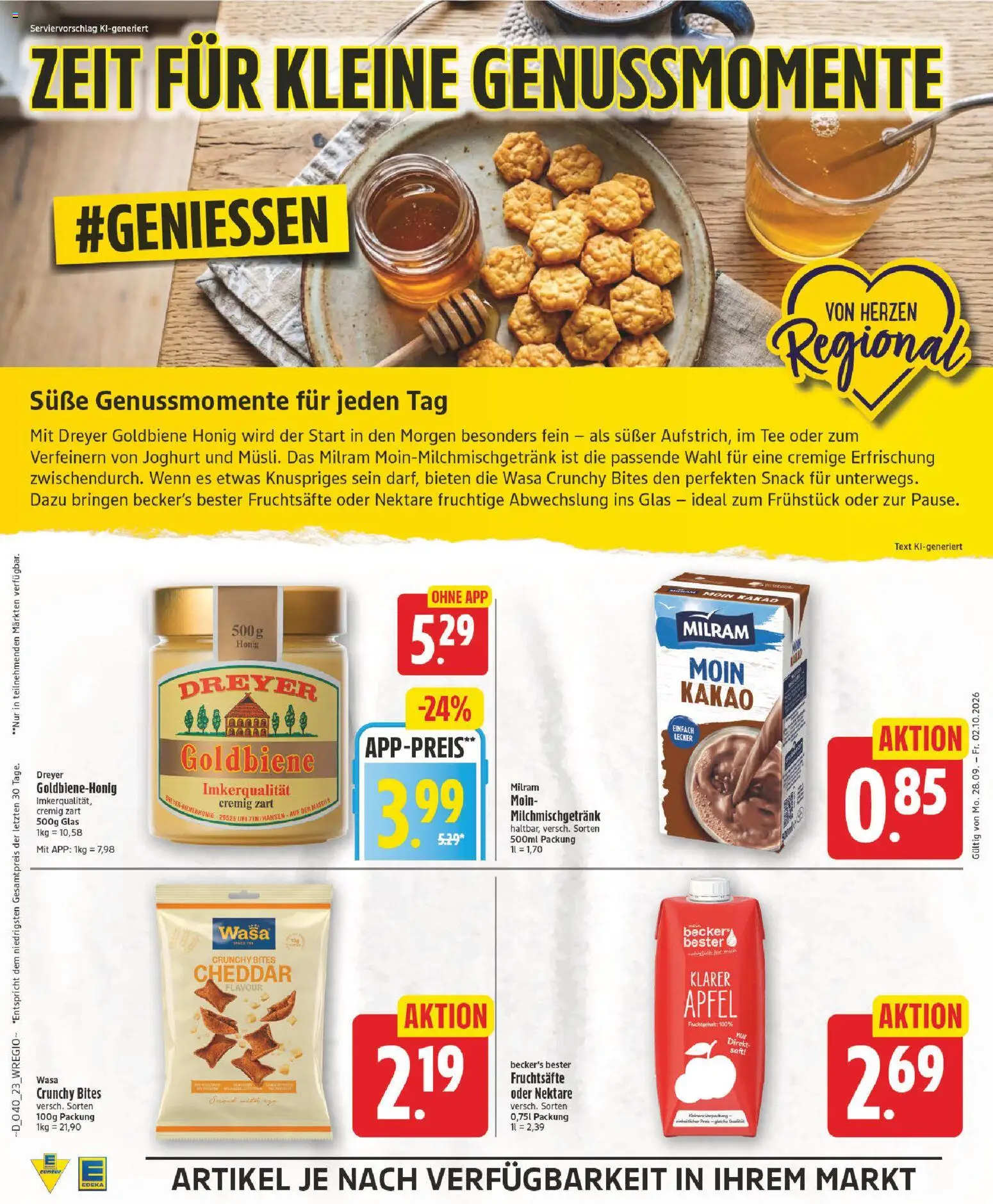 Elli Markt Prospekt Gütersloh – gültig ab 28.09.2026 | Seite: 22 | Produkte: Joghurt, Äpfel, Milram, Tee