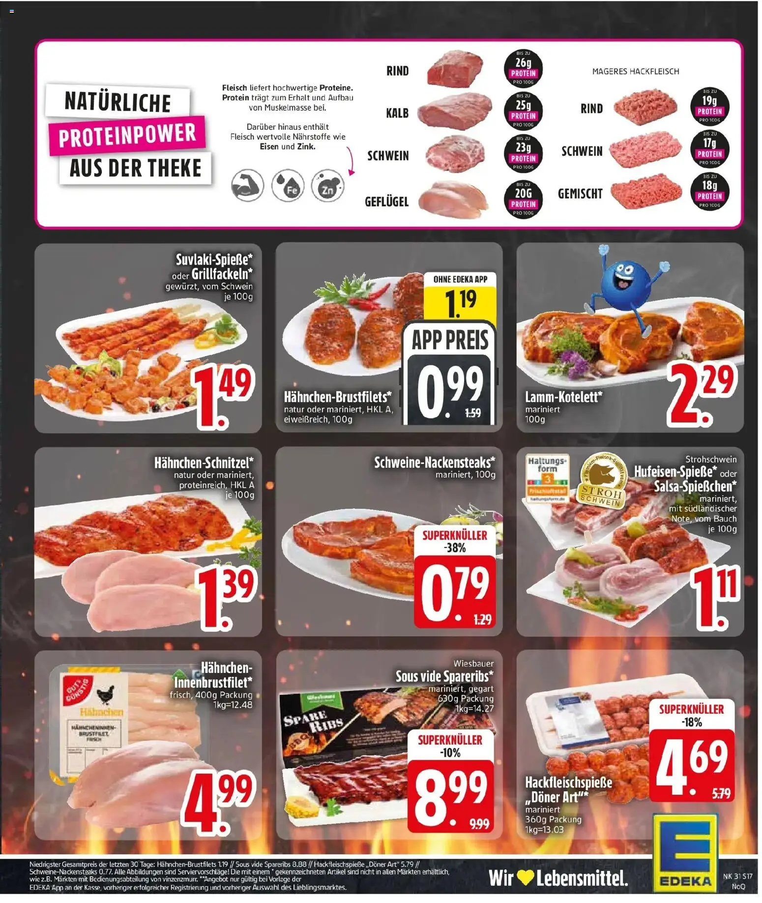 Edeka prospekt Friedberg – gültig ab 27.07.2026 | Seite: 19 | Produkte: Theke, Spare ribs, Fleisch, Hackfleisch