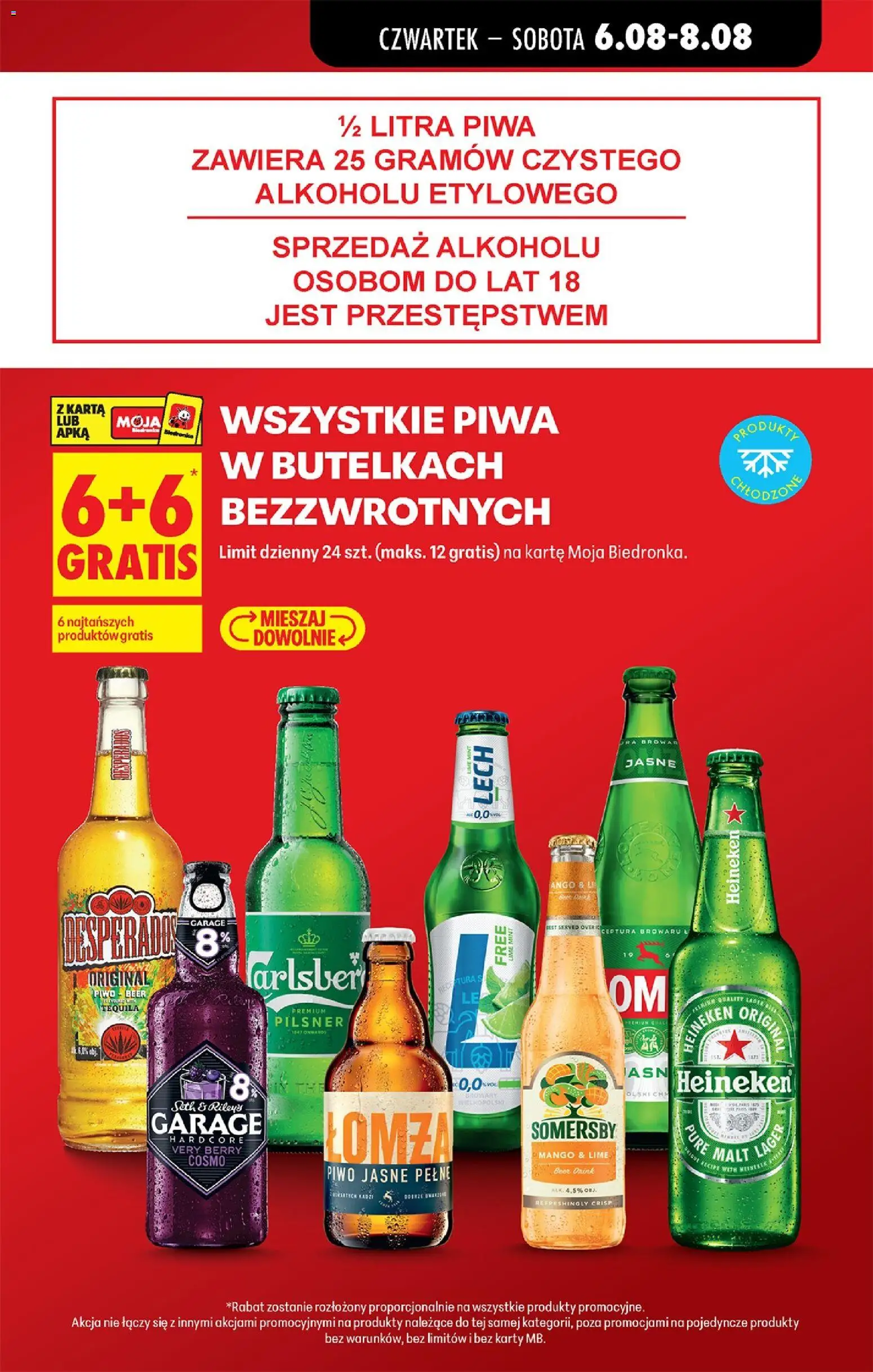 Biedronka gazetka od czwartku od 06.08.2026 | Strona: 11 | Produkty: Tequila, Piwo, Somersby, Heineken