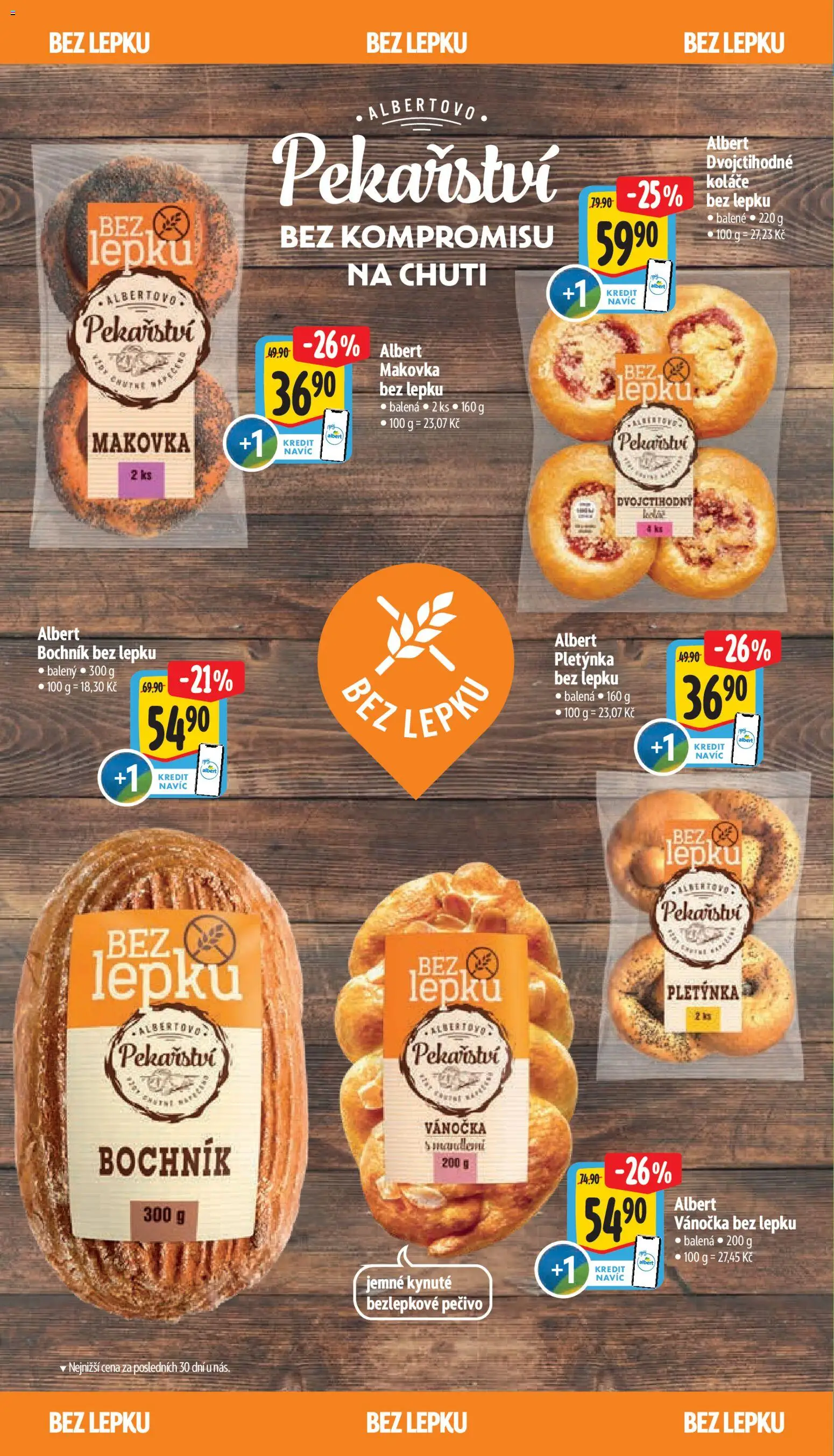 Albert leták - Supermarket - Ostrava od 22.07.2026 | Strana: 8 | Produkty: Bezlepkové pečivo, Pečivo, Vánočka