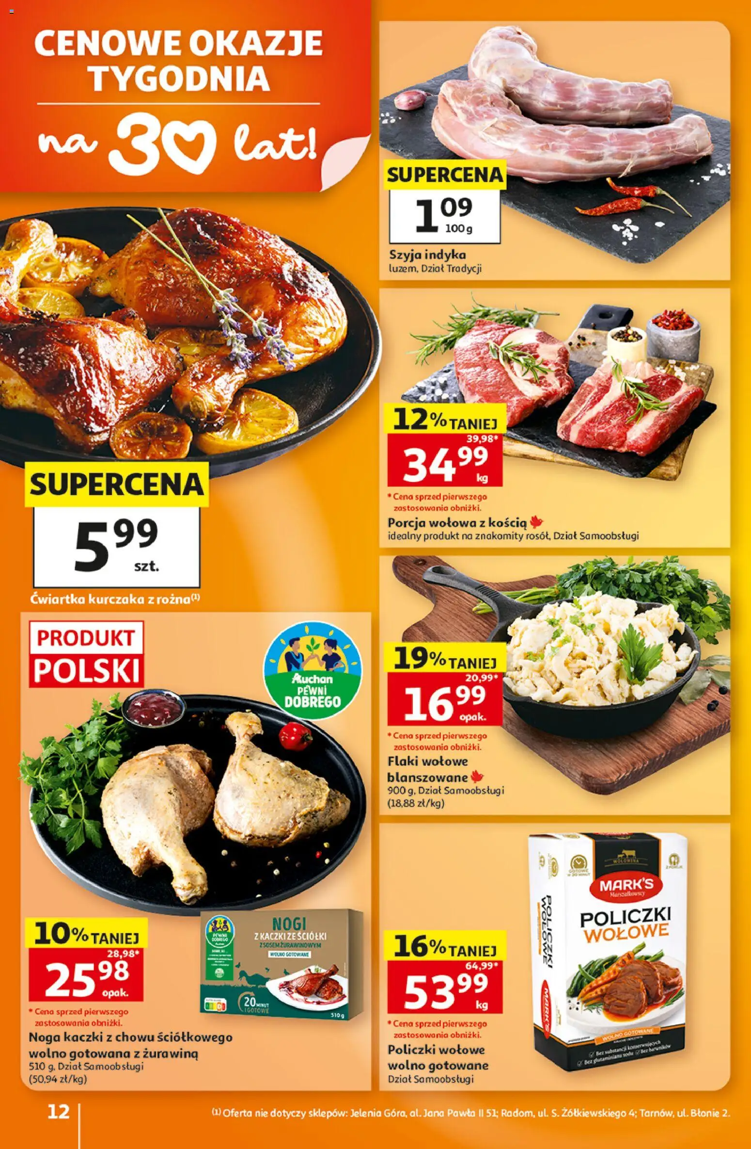 Auchan gazetka - Hipermarket od 29.10.2026 | Strona: 12 | Produkty: Wolno gotowane, Policzki wołowe, Żurawina, Flaki wołowe