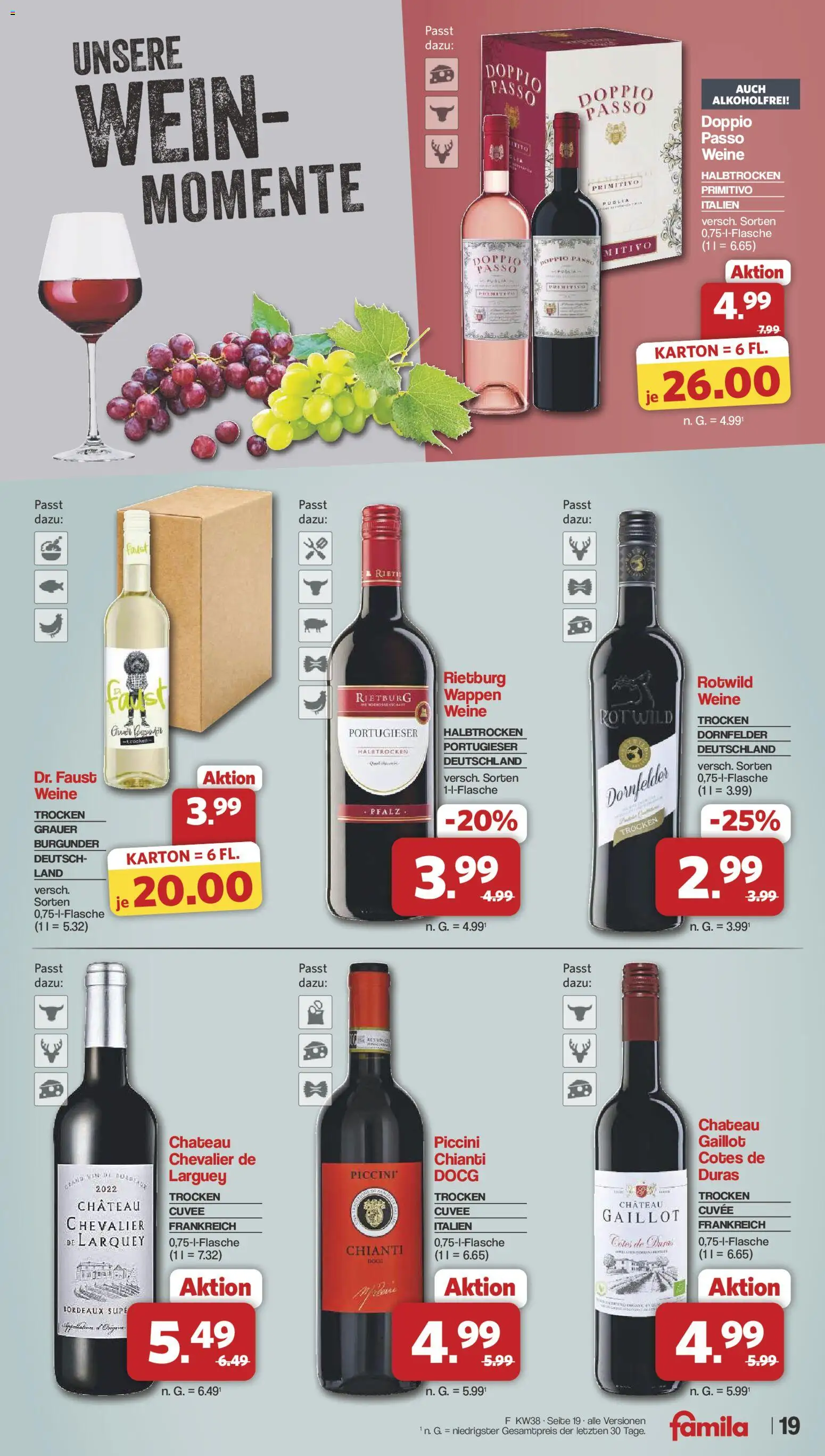 Famila Nordwest Prospekt – gültig ab 14.09.2026 | Seite: 21 | Produkte: Doppio Passo, Wein