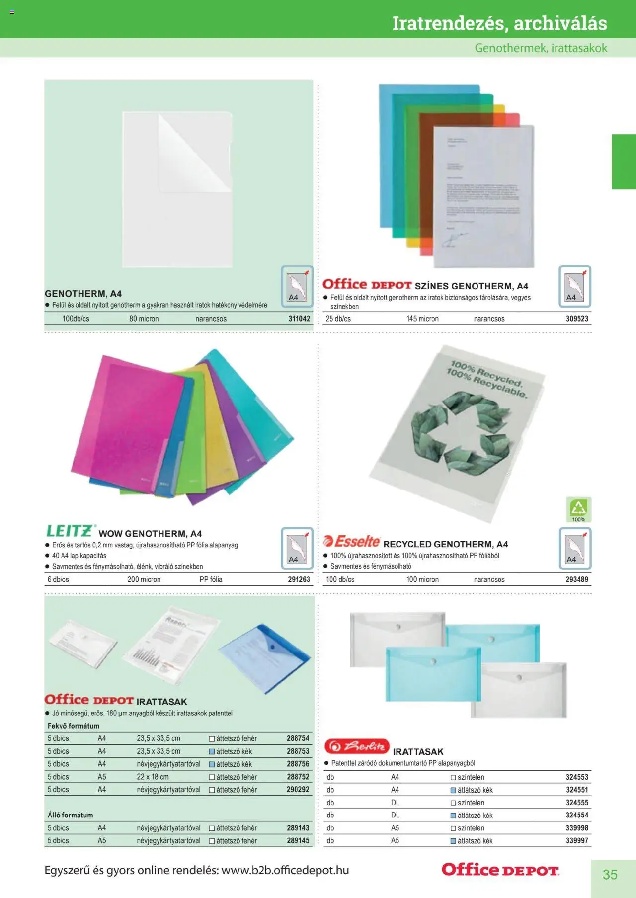 Office Depot akciós ujság - amely érvényes a következő dátumtól: 2025.04.10. | Oldal: 35 | Termékek: Lap, Fólia