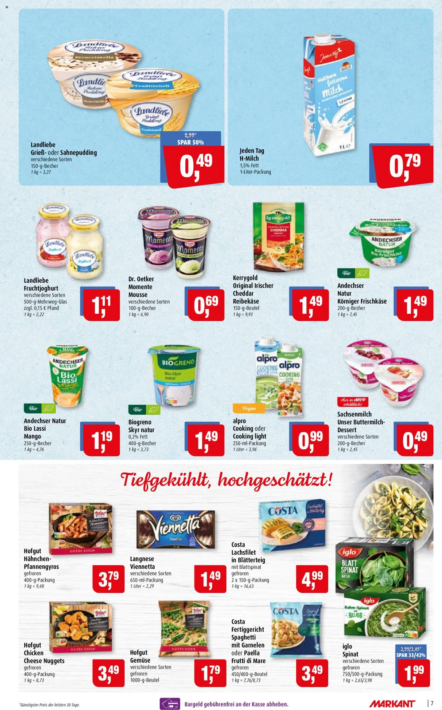 Markant Prospekt – gültig ab 31.08.2026 | Seite: 7 | Produkte: Grieß, Hahnchen, Iglo, Mango
