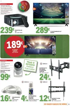 Pré-visualização E.Leclerc folheto Viva Portugal válido de 02.06.2026 | Página: 3 | Produtos: Vídeo, Cabo, Altifalante, suporte de TV