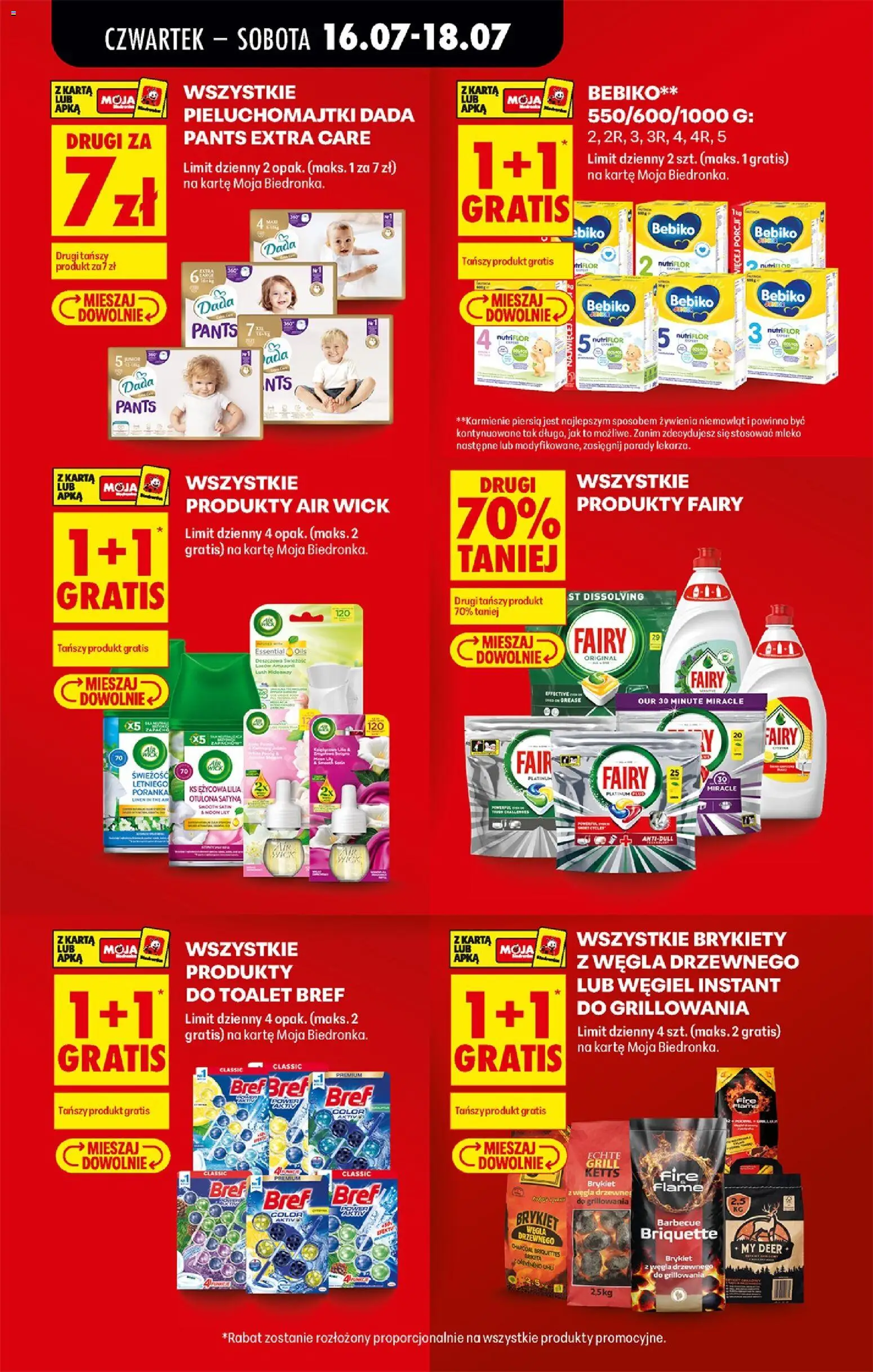 Biedronka gazetka od czwartku od 16.07.2026 | Strona: 15 | Produkty: Karta, Cleaner, Pieluchomajtki, Fairy