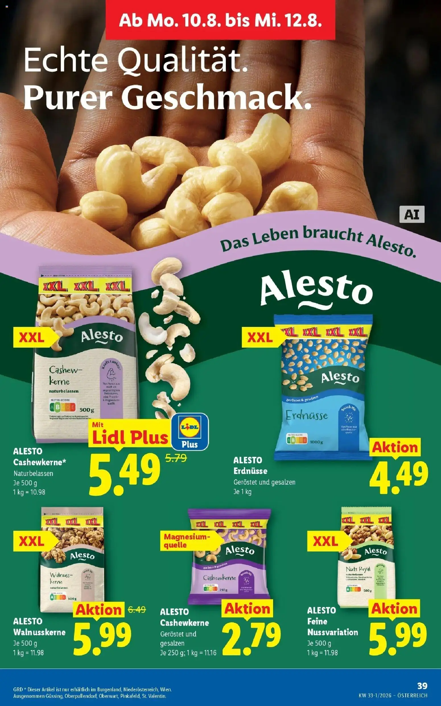 Lidl Flugblatt - Wien, Langenzersdorf, Zwettl ab 06.08.2026 - Angebote ab donnerstag | Seite: 45 | Produkte: Erdnüsse, Geröstet