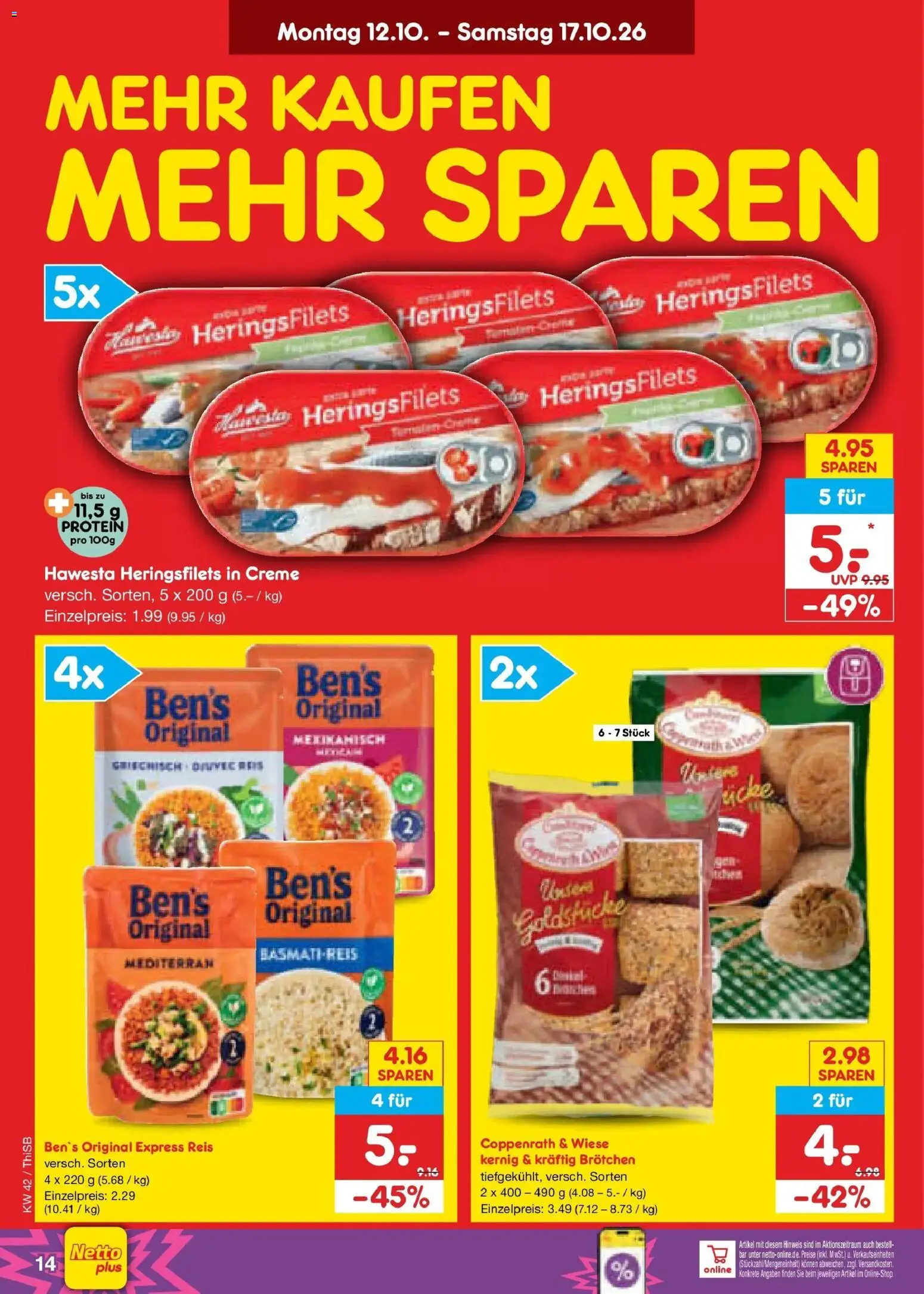 Netto Marken-Discount Prospekt Pirna – gültig ab 12.10.2026 | Seite: 16 | Produkte: Basmatireis, Creme, Reis