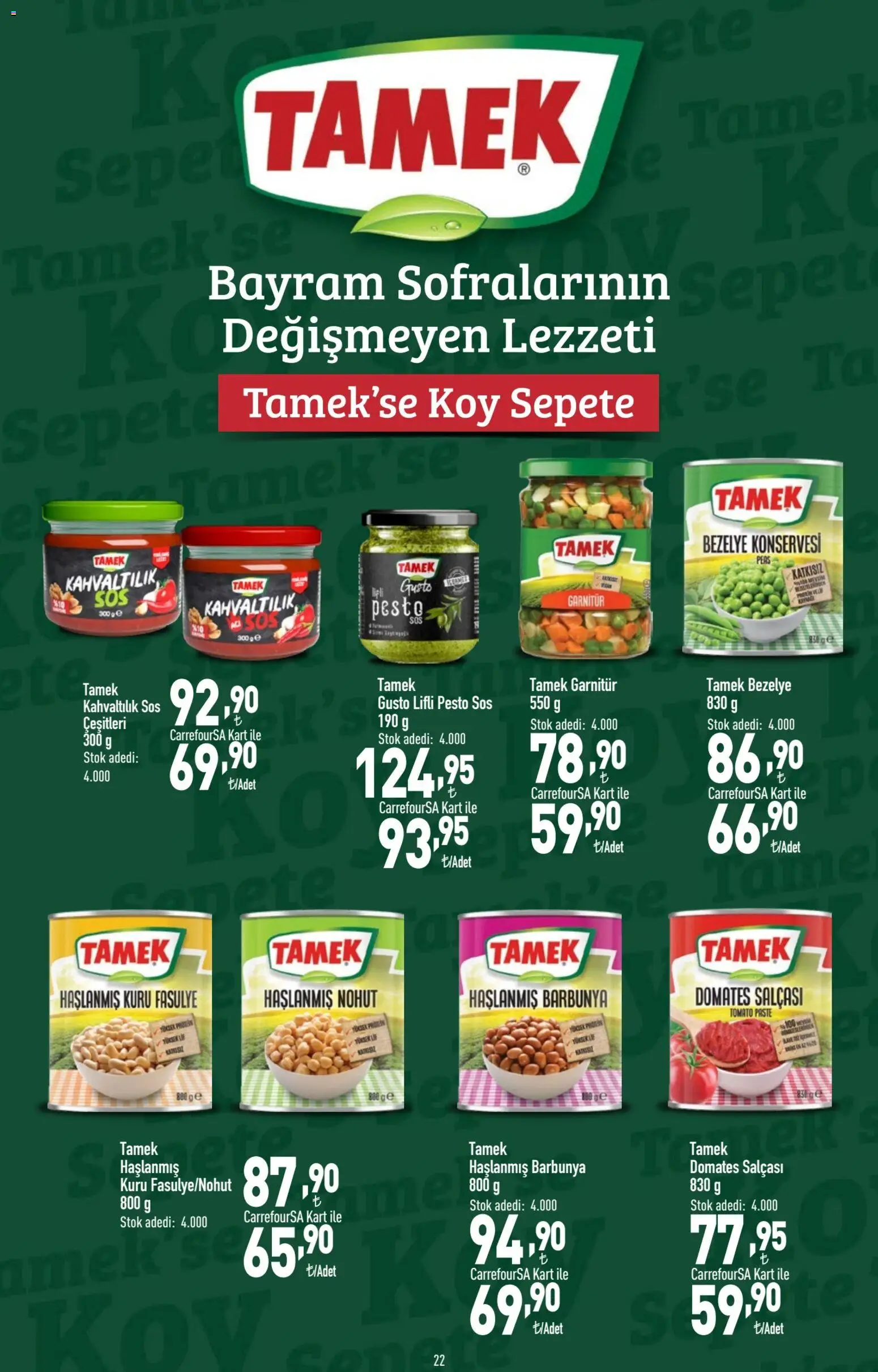 CarrefourSA Katalog - 18.05.2026 tarihinden itibaren geçerlidir | Sayfa: 22 | Ürünler: Fasulye, Sepet, Domates, Sos