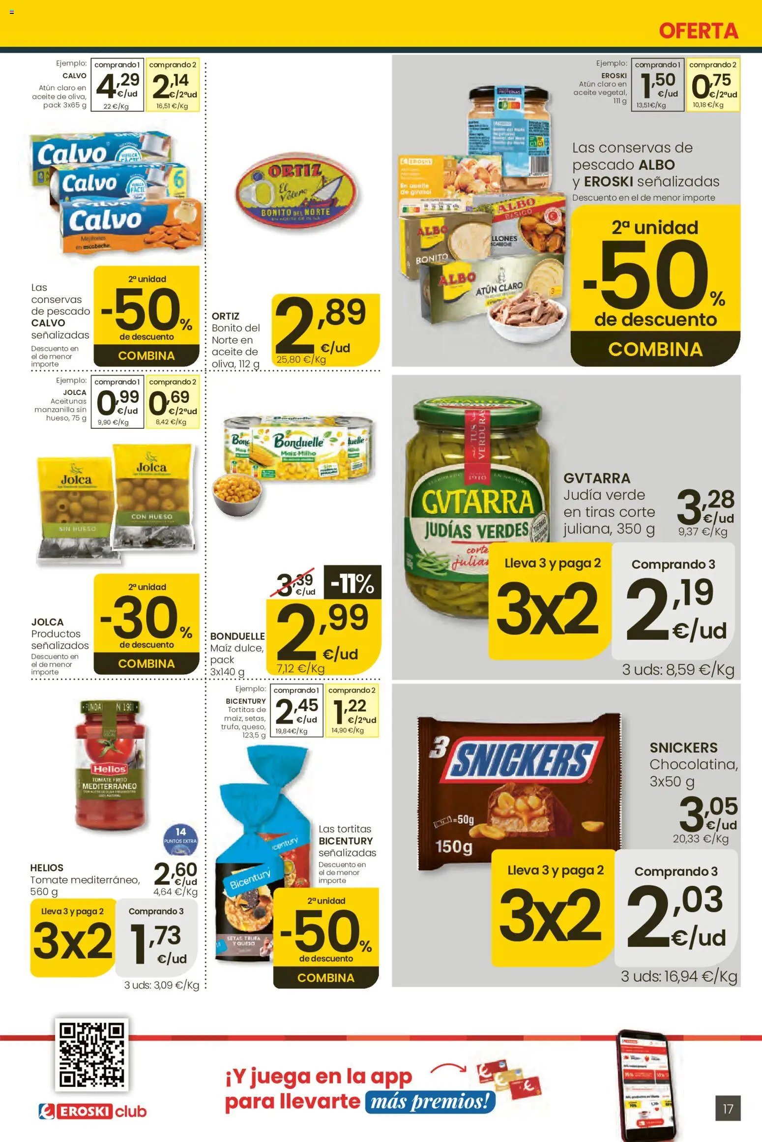 Eroski Ofertones locales de verano │ válido desde el 11.06.2026 | Página: 17 | Productos: Aceite, Pescado, Juega, Funda