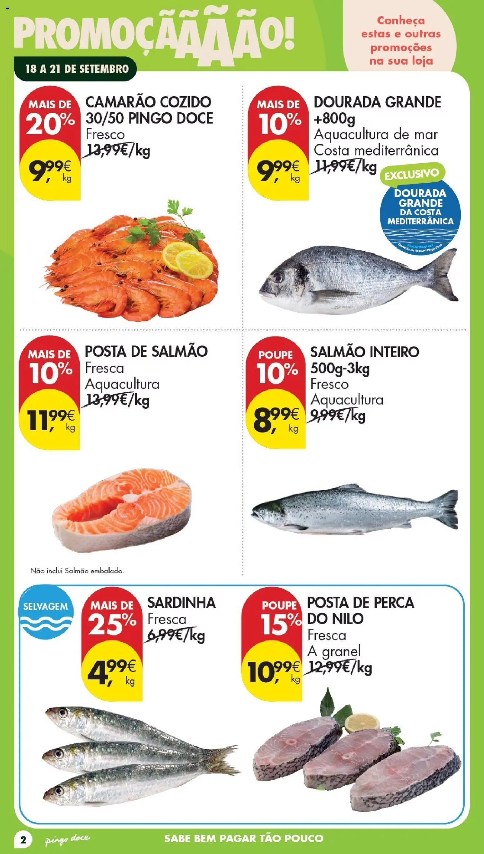 Pingo Doce Poupe este Fim de Semana │ válido de 18/09/2026 | Página: 2 | Produtos: Dourada, Perca, Camarão, Salmão