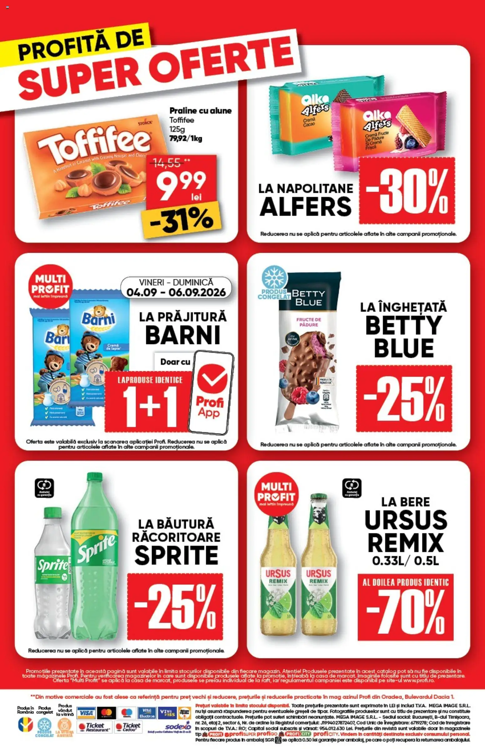 Noul catalog Profi – valabil de la 03.09.2026 | Pagină: 4 | Produse: Toffifee, Înghețată, Tip, Fructe