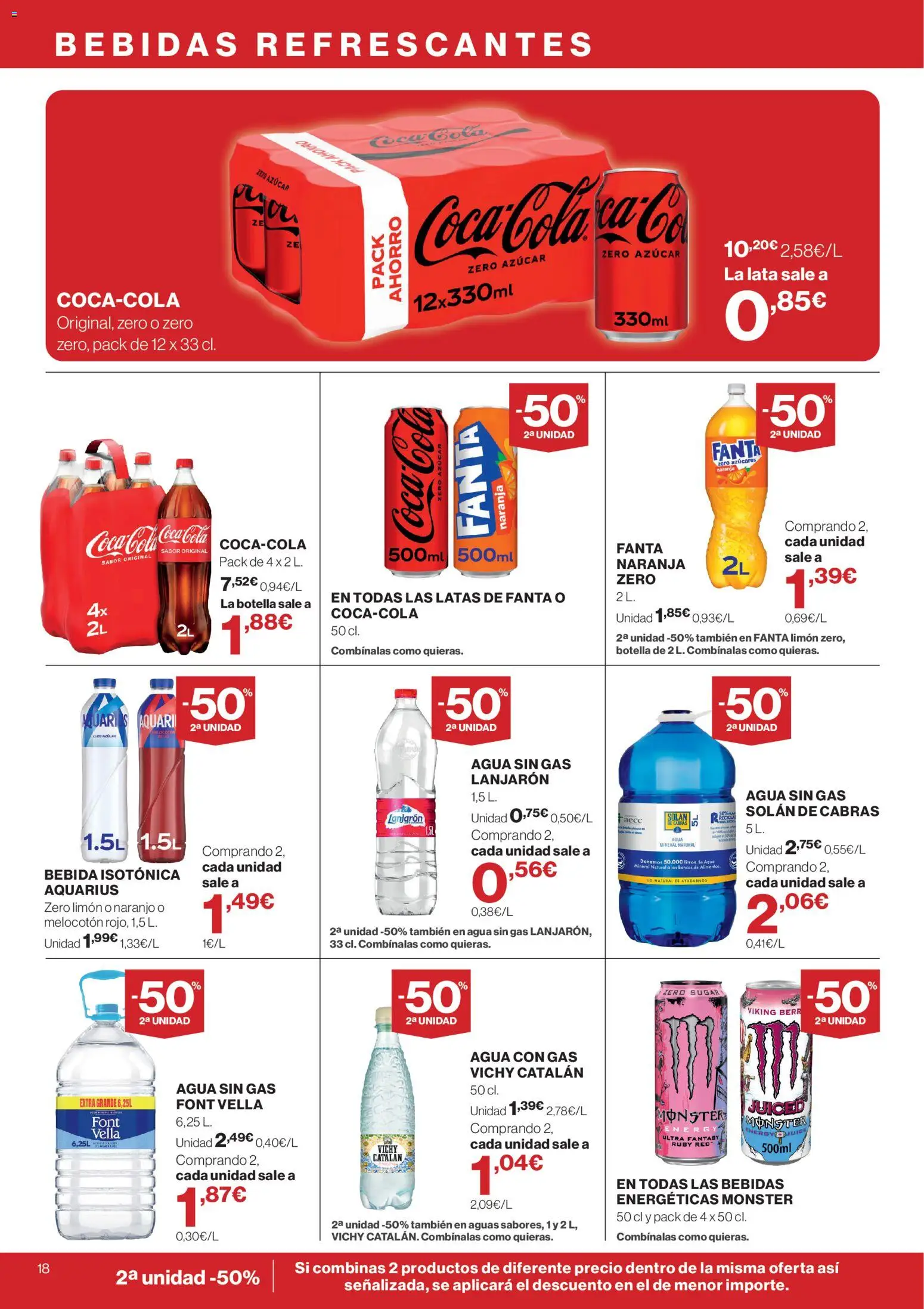 El Corte Inglés ofertas │ válido desde el 10/09/2026 | Página: 18 | Productos: Fanta, Agua con gas, Bebida isotónica, Azúcar