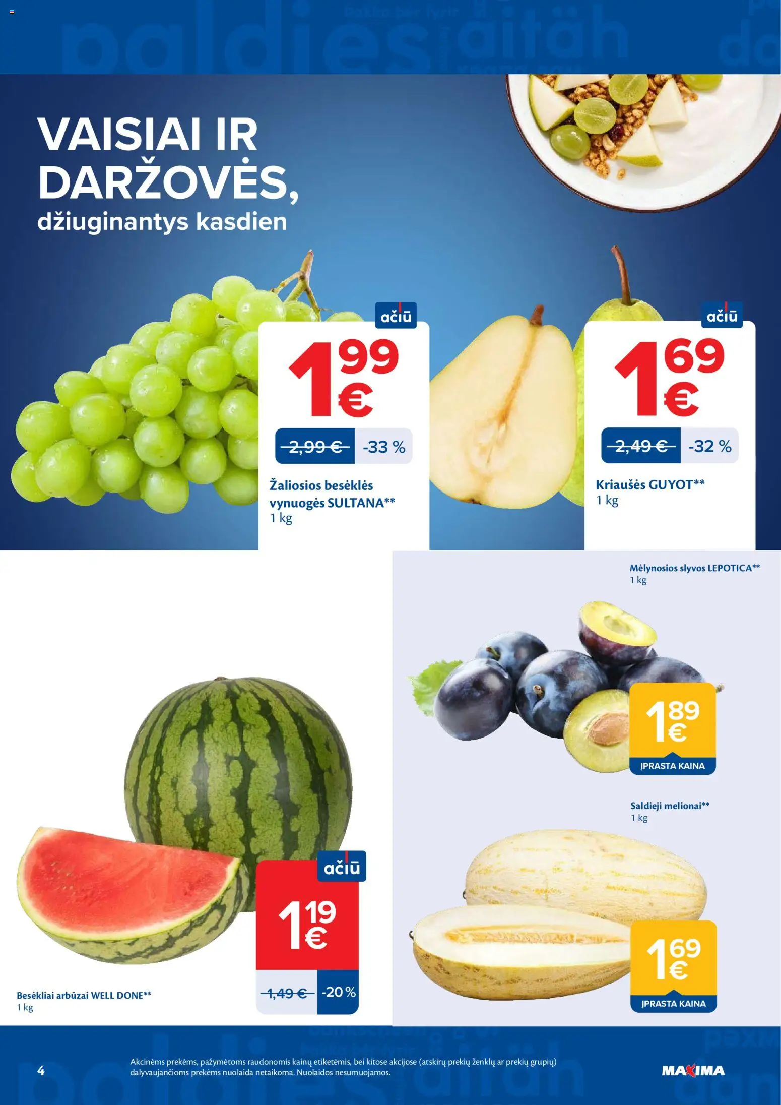 MAXIMA akcijos nuo 2026.09.01 | Puslapis: 4 | Prekių: Vynuogės, Kriaušės