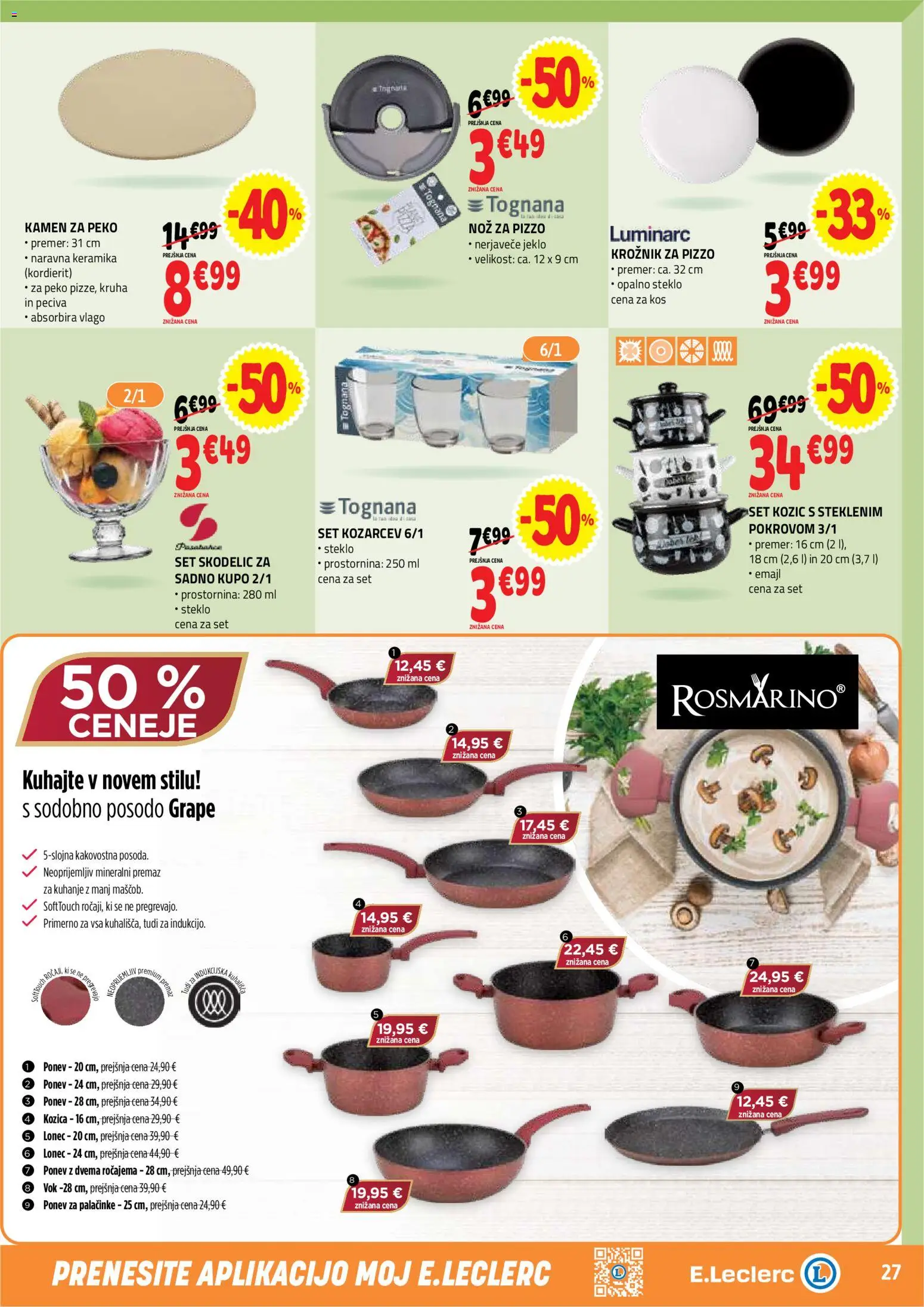 Novi E.leclerc katalog ponudbe – veljaven od 15.07.2026 | Stran: 27 | Izdelki: Nož, Kos, Palačinke