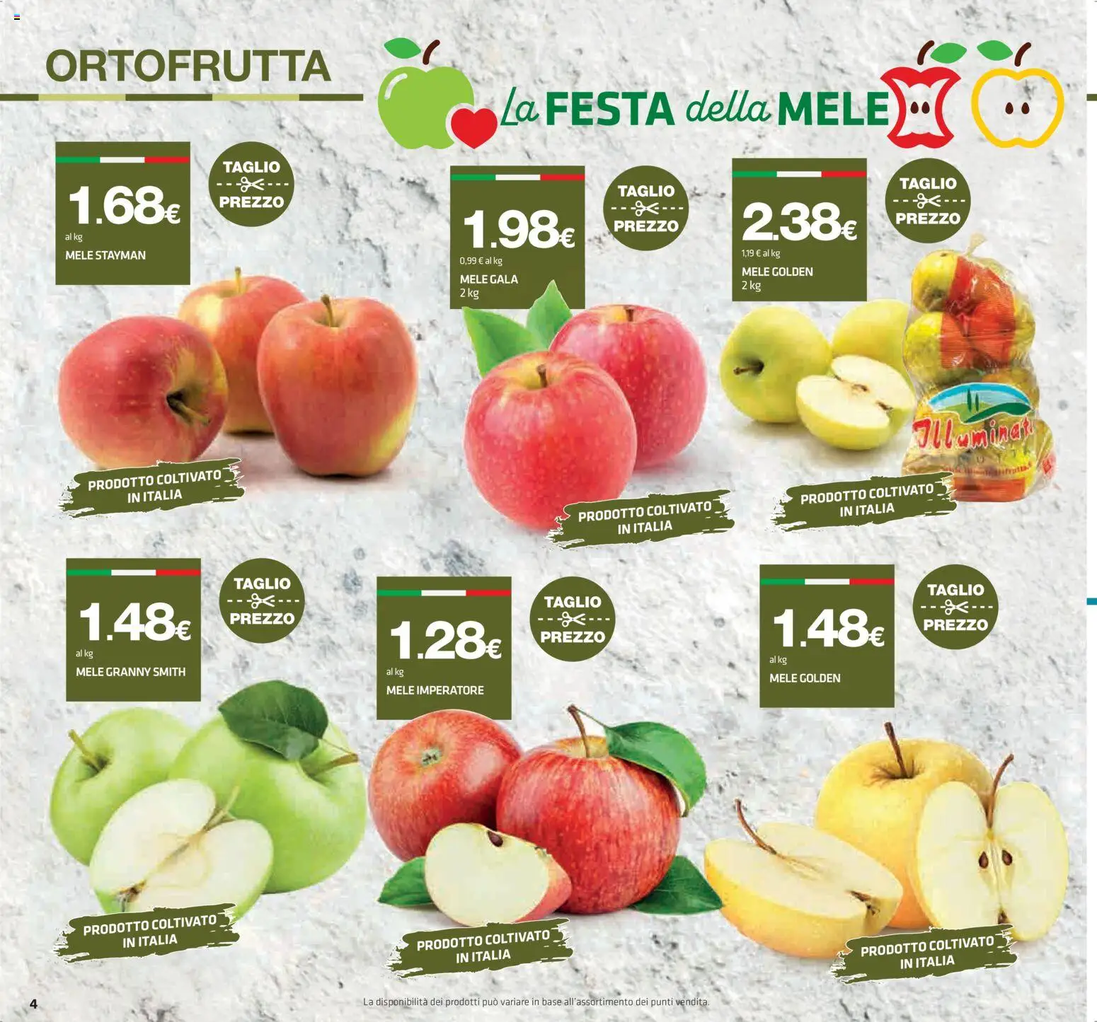 Volantino Superconti del 08/10/2026 | Pagina: 4 | Prodotti: Mele, Taglio