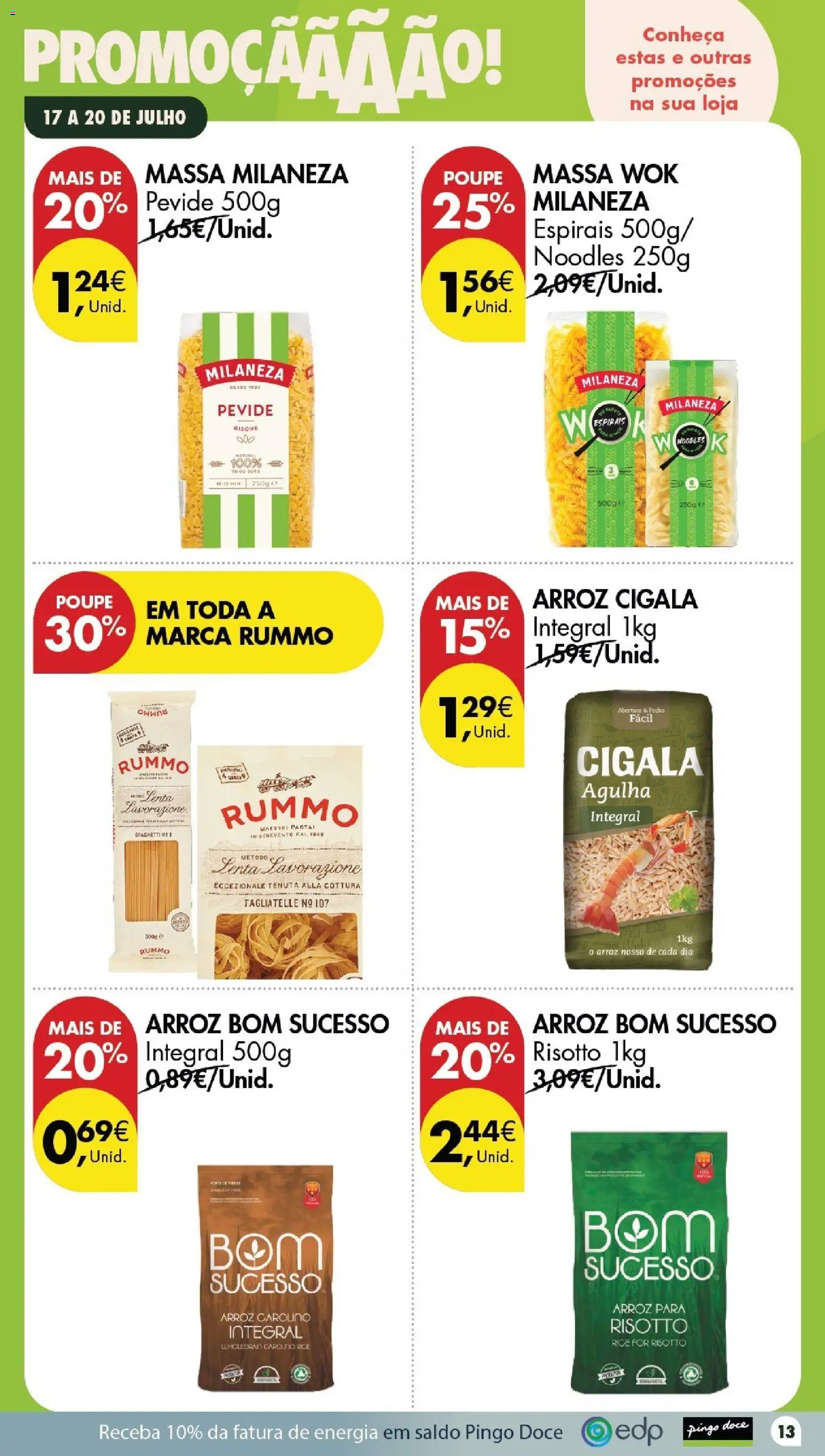 Pingo Doce Poupe este Fim de Semana │ válido de 17/07/2026 | Página: 11 | Produtos: Milaneza, Pó, Arroz, Massa milaneza