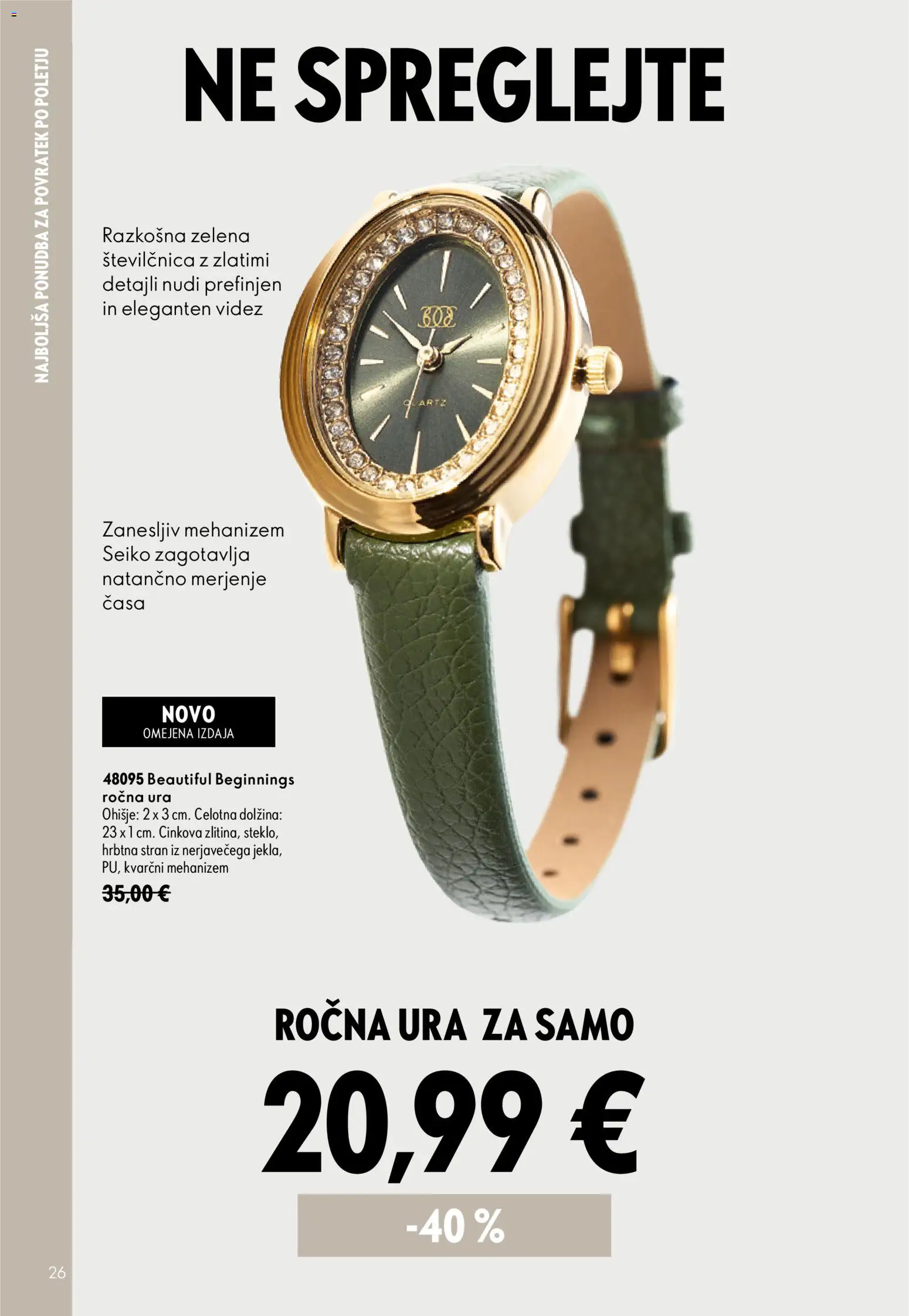 Novi Oriflame katalog ponudbe – veljaven od 26.08.2026 | Stran: 26 | Izdelki: Ura, Zelena