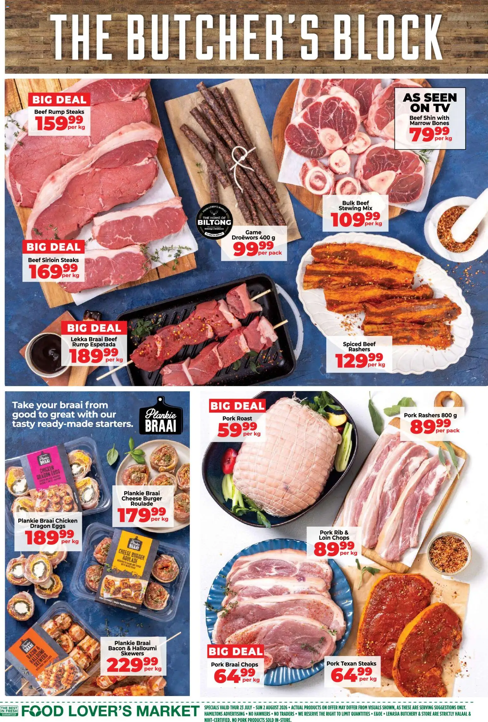 New Food Lover's Market catalogue – valid from 23/07/2026 | Page: 8 | Products: Cheese, Eggs, Chicken, Pork