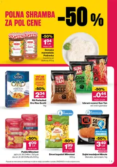 Mercator katalog akcije – veljaven od 02.07.2026 | Stran: 3 | Izdelki: Rezanci, Marmelada, Kos, Riz