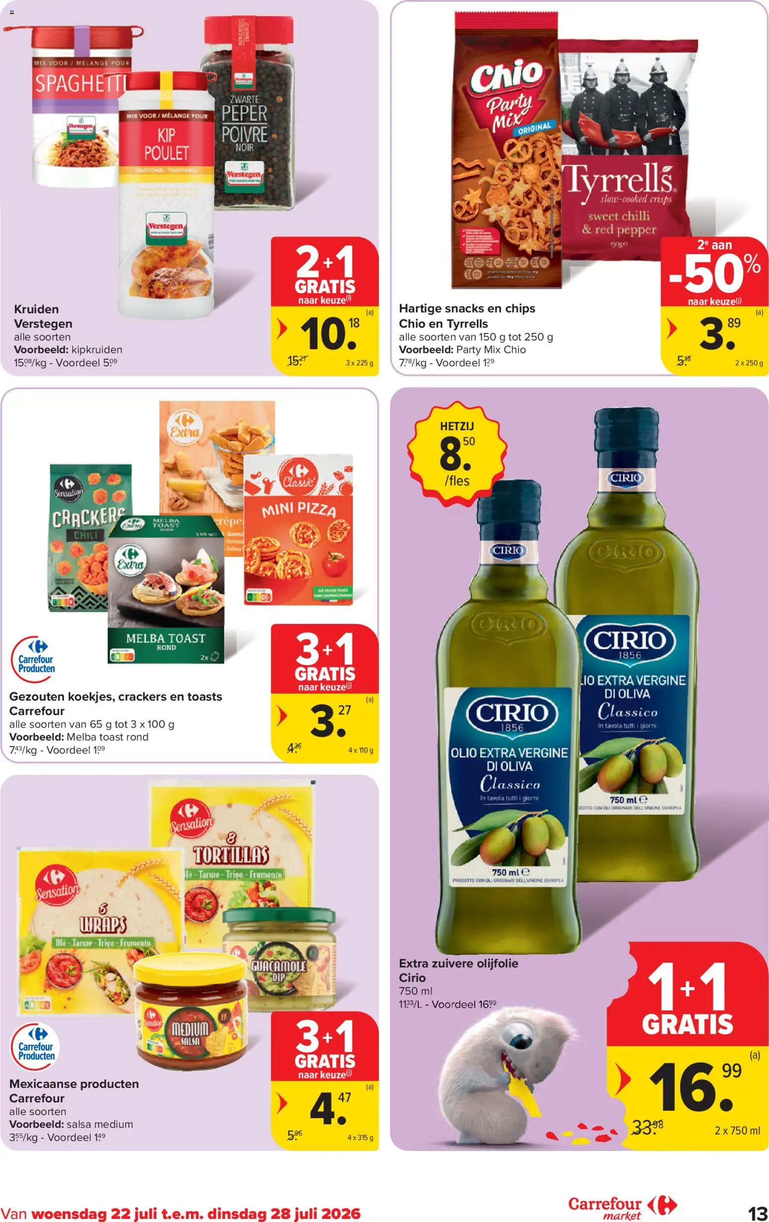 {H1} | Pagina: 13 | Producten: Pizza, Tarwe, Zwarte Peper, Snacks