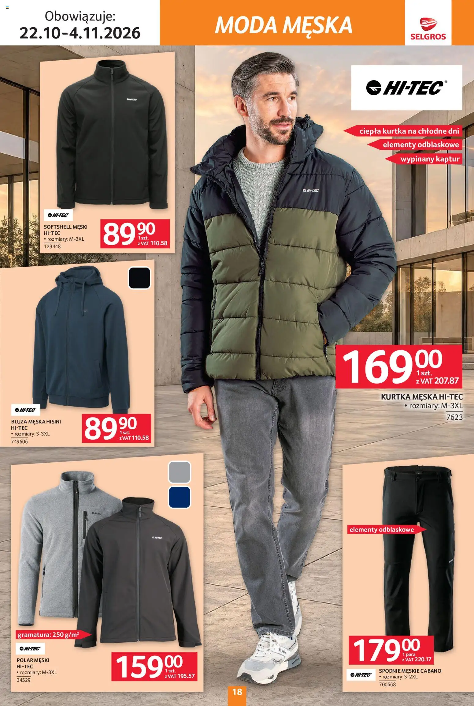 Selgros cash&carry gazetka - Tekstylia od 22.10.2026 | Strona: 18 | Produkty: Kurtka, Spodnie