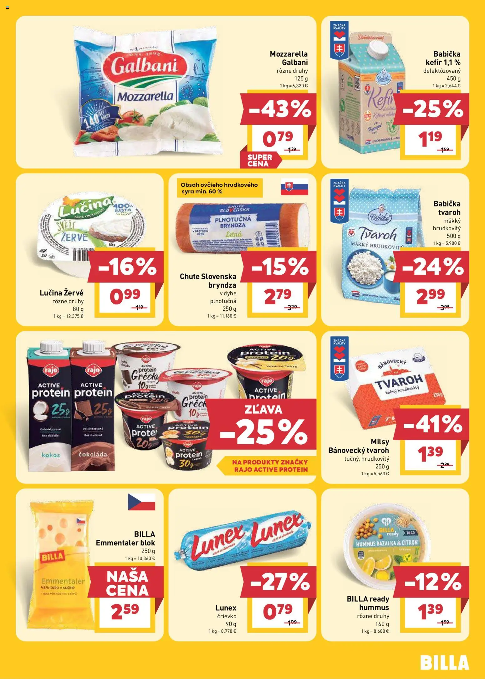Nové Billa akcie – leták je platný od 29.07.2026 | Strana: 9 | Produkty: Kokos, Hummus, Mozzarella, Cream cheese