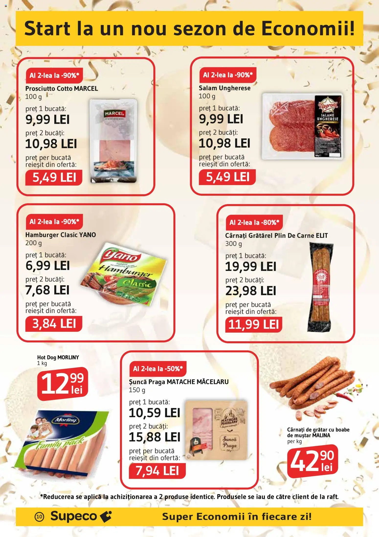 Noul catalog Supeco – valabil de la 03.09.2026 | Pagină: 10 | Produse: Sunca praga, Aplică, Hamburger, Cârnați