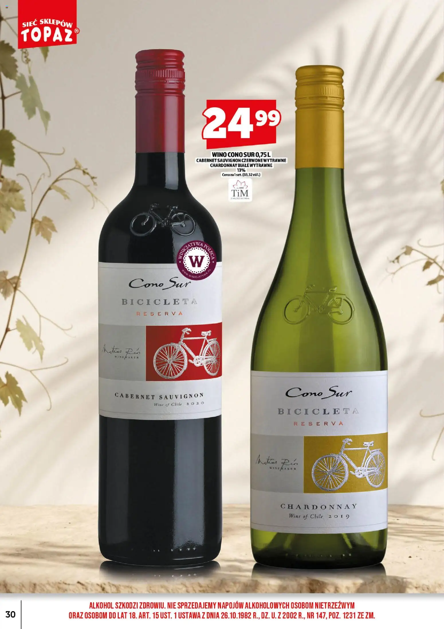 Topaz gazetka alkoholowa od 01.09.2026 | Strona: 32 | Produkty: Chardonnay, Wino, Alkohol