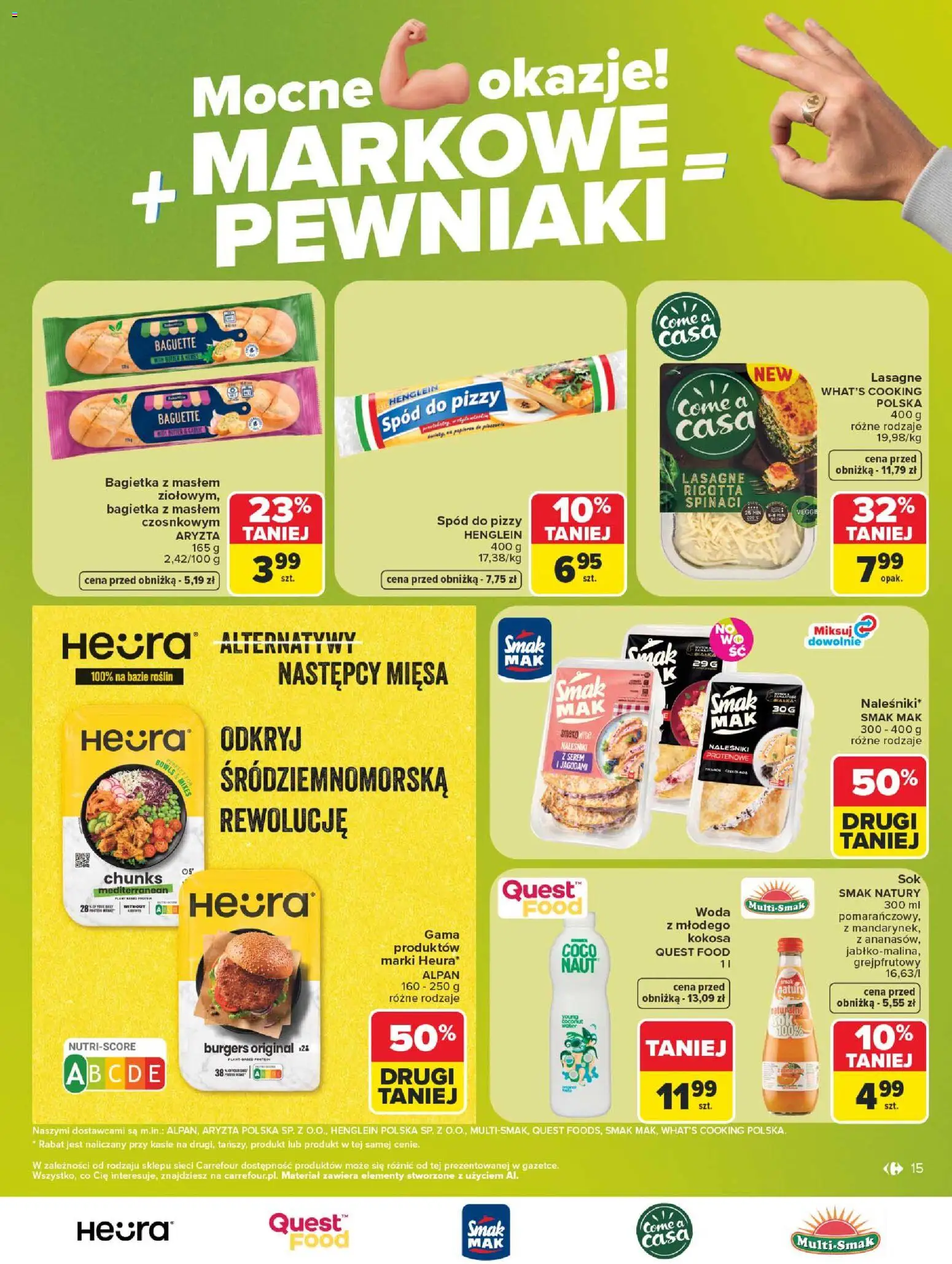 Carrefour gazetka - Markowe pewniaki od 20.07.2026 | Strona: 15 | Produkty: Mak, Lasagne, Naleśniki, Woda