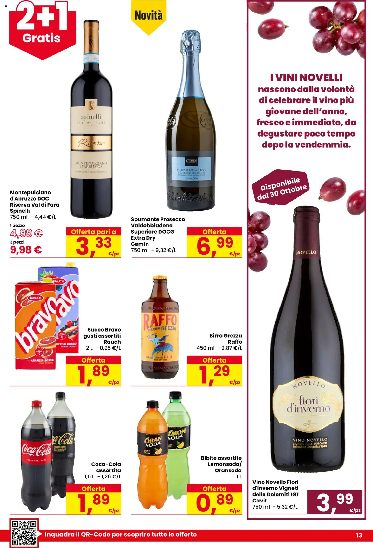 Volantino Despar del 29/10/2026 | Pagina: 13 | Prodotti: Succo, Birra, Arancia, Coca Cola