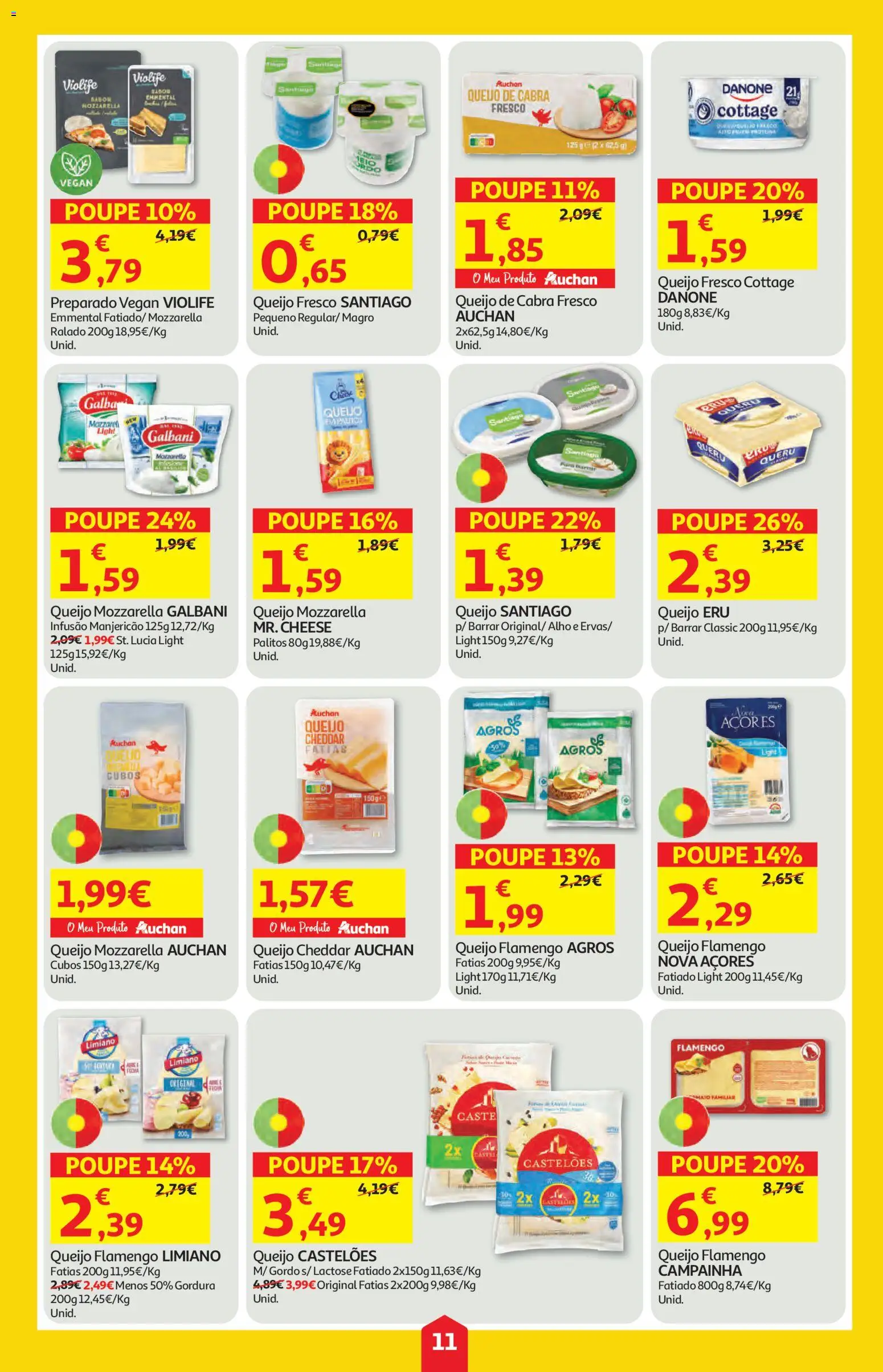 Auchan folheto │ válido de 16/07/2026 | Página: 11 | Produtos: Campainha, Queijo, Cheddar